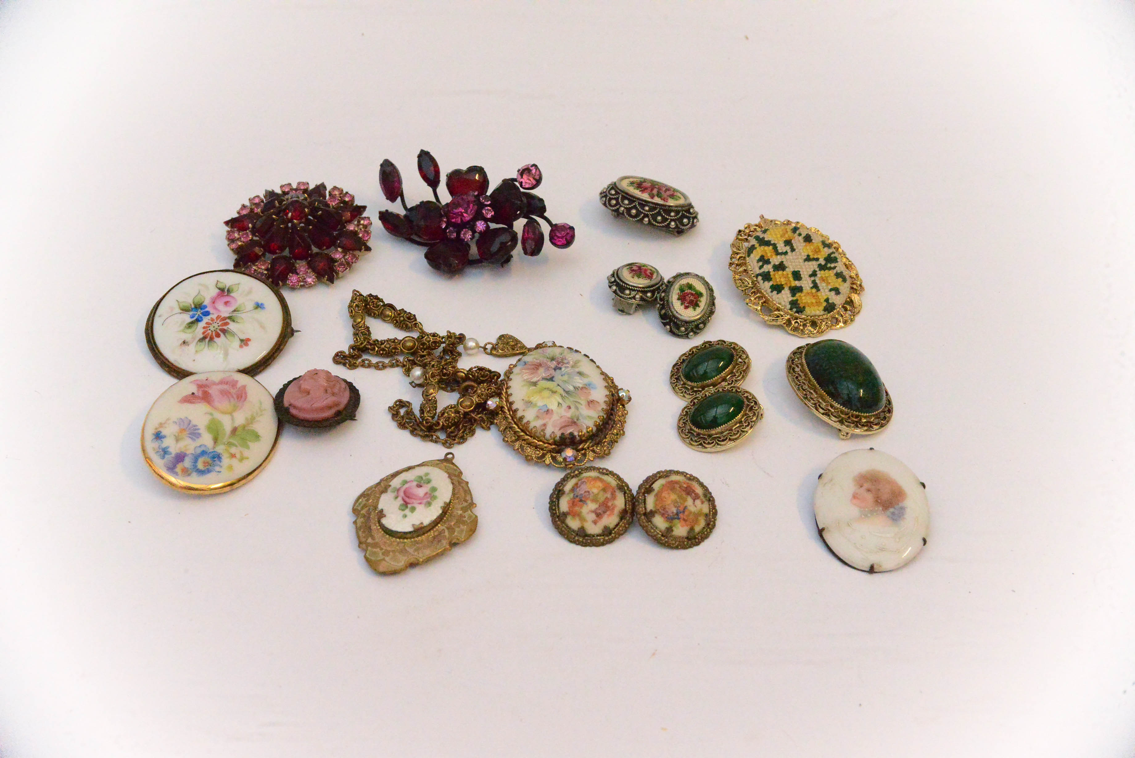Grouping of Vintage Brooches and Earrings