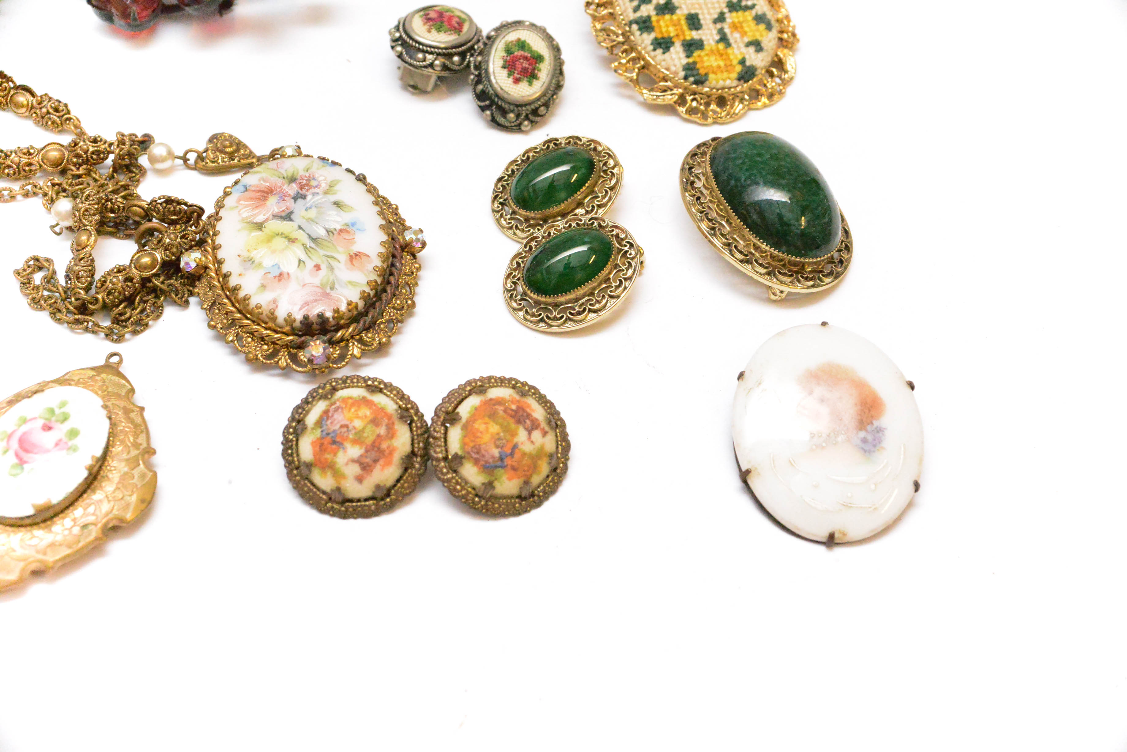 Grouping of Vintage Brooches and Earrings