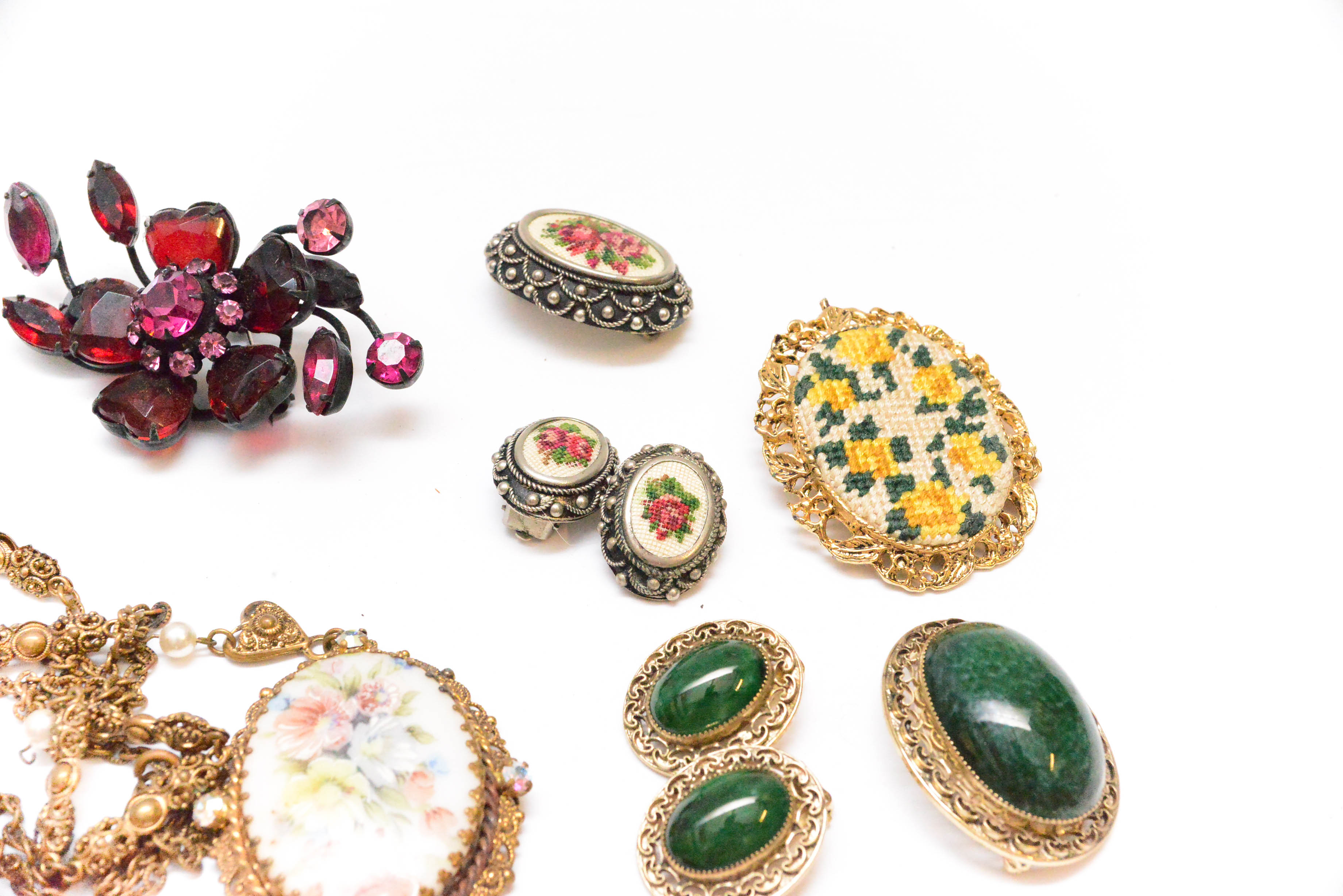 Grouping of Vintage Brooches and Earrings