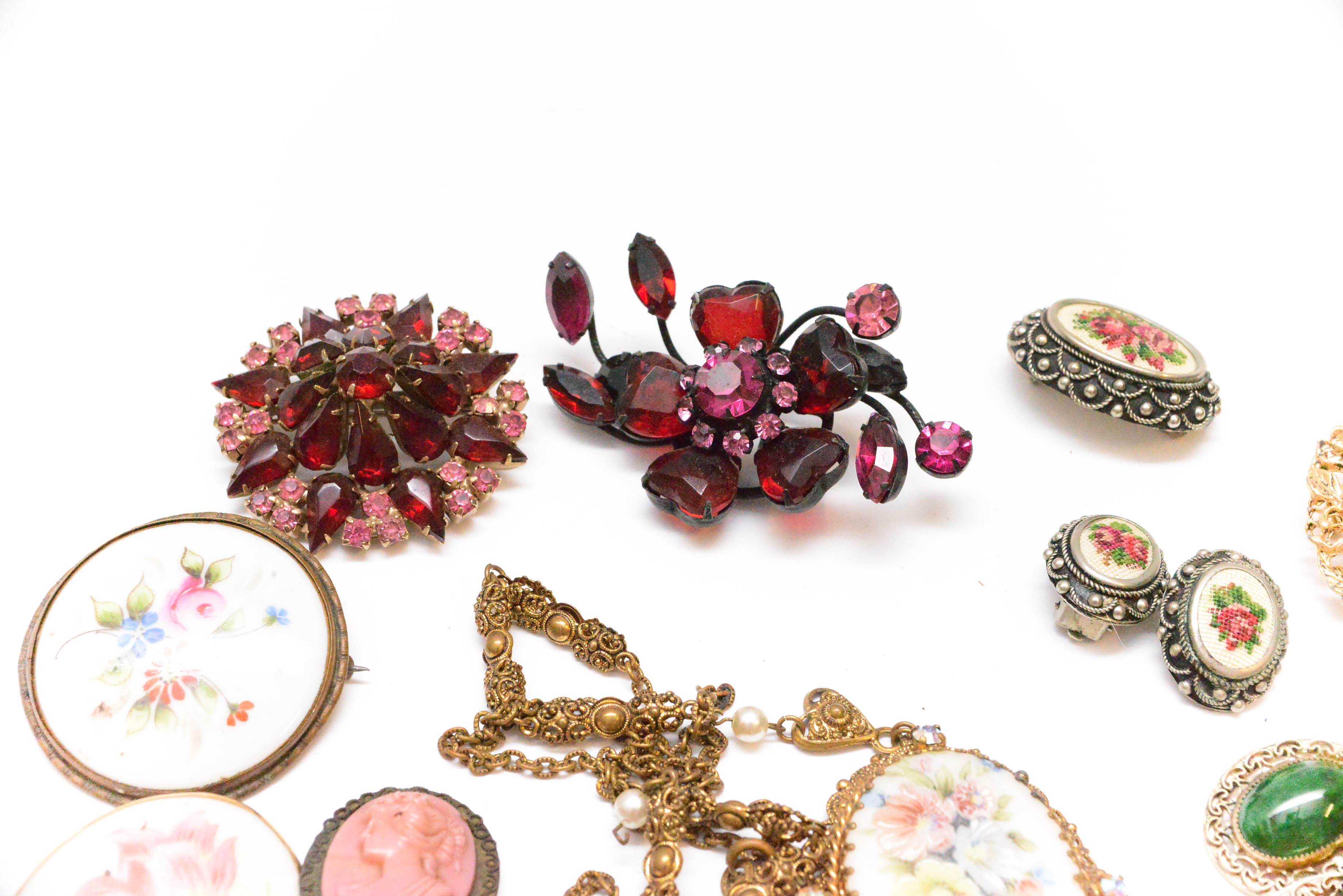 Grouping of Vintage Brooches and Earrings