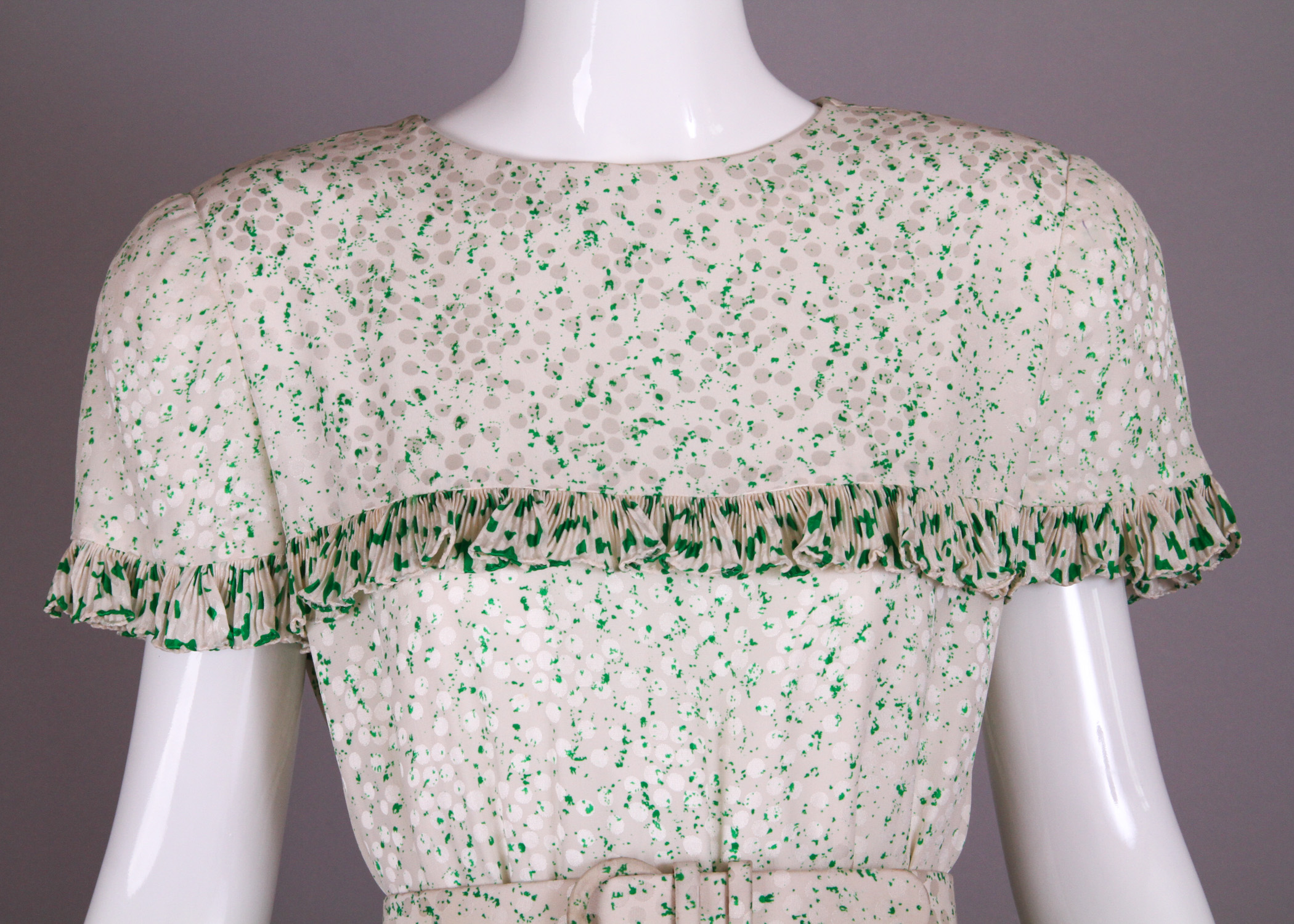 Vintage Bill Blass Tiered Printed Silk Dress