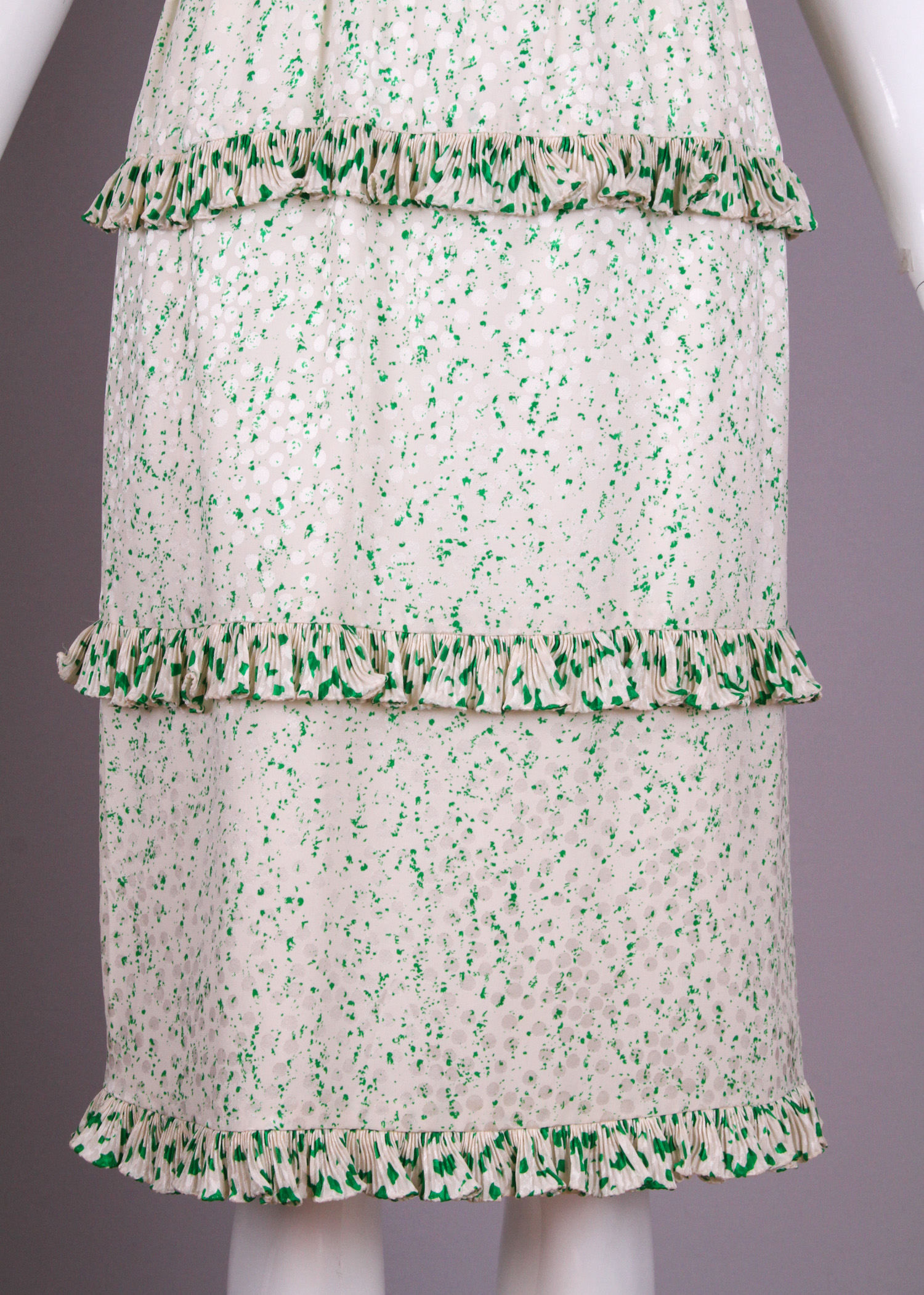 Vintage Bill Blass Tiered Printed Silk Dress