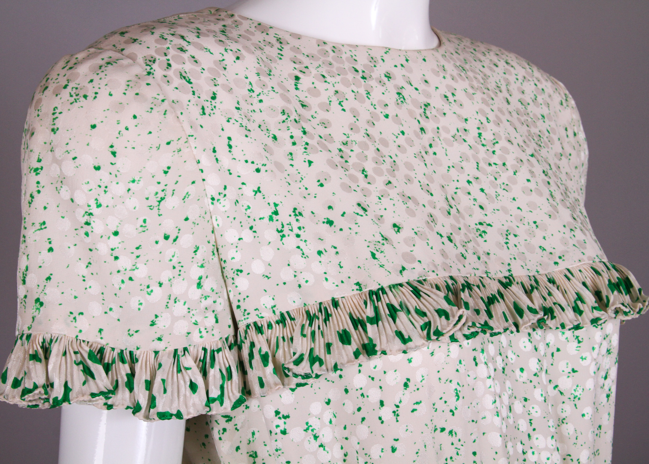 Vintage Bill Blass Tiered Printed Silk Dress