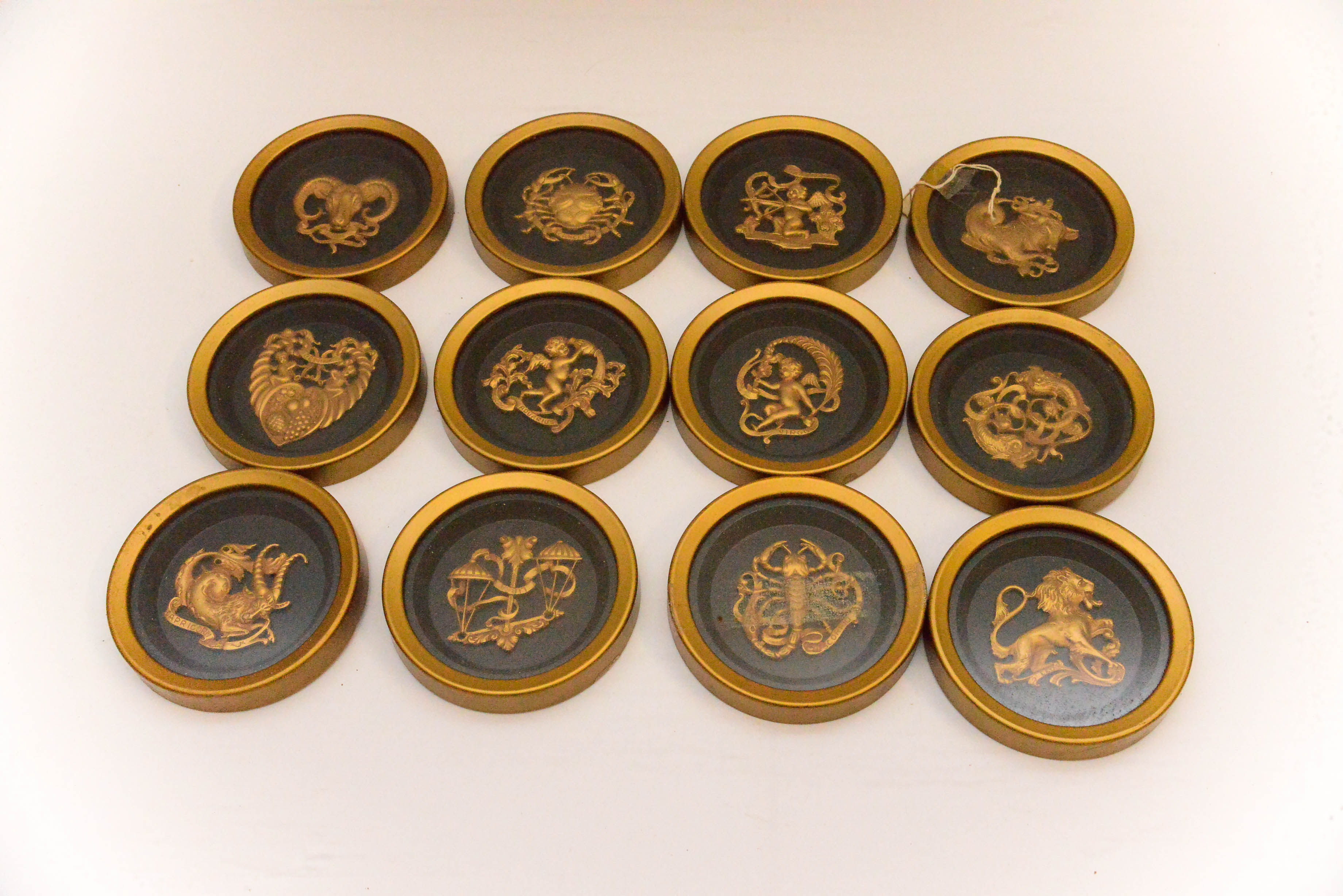 Twelve Vintage Zodiac Hanging Decor Pieces