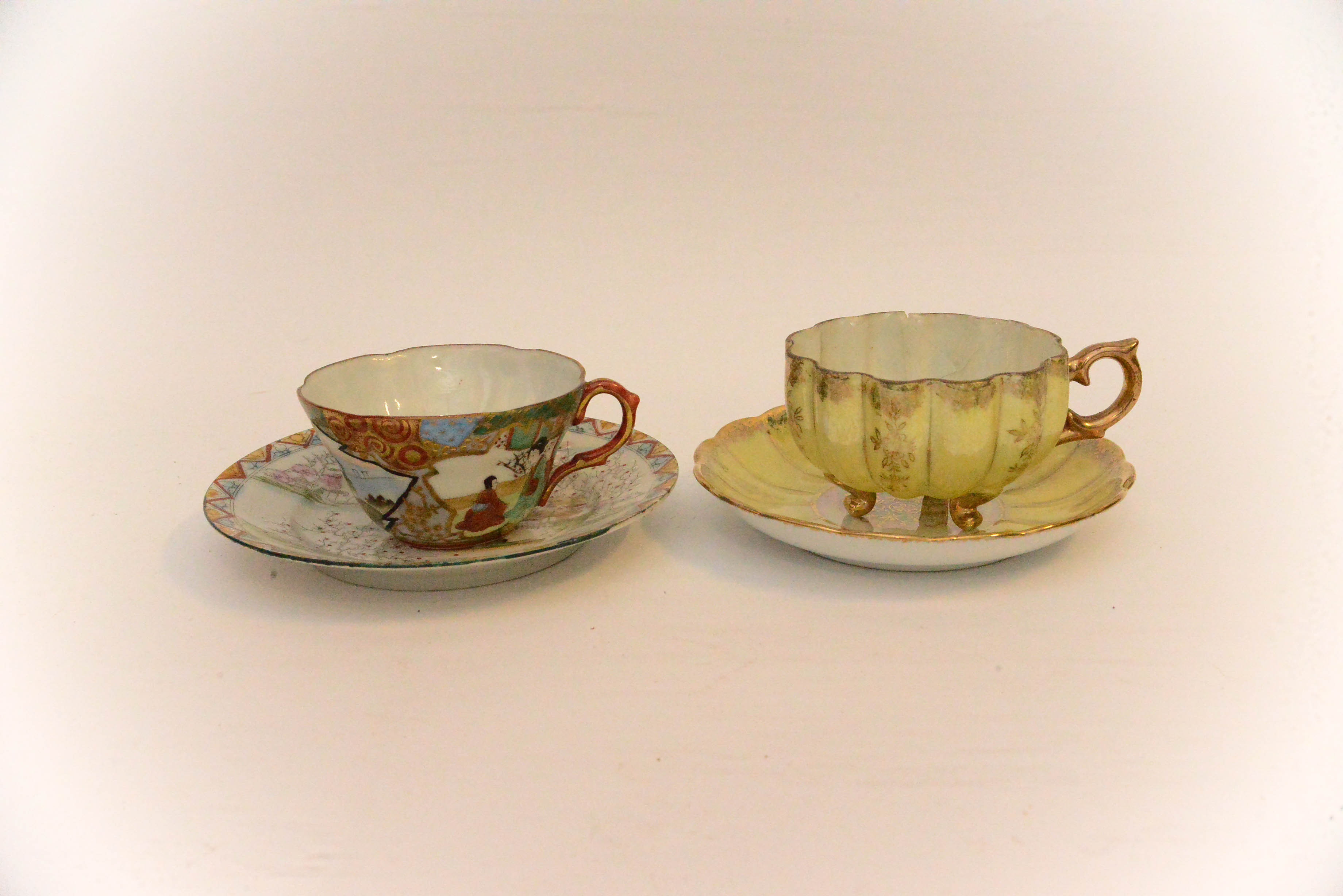 Pair of Japanese Porcelain Teacups and Saucers