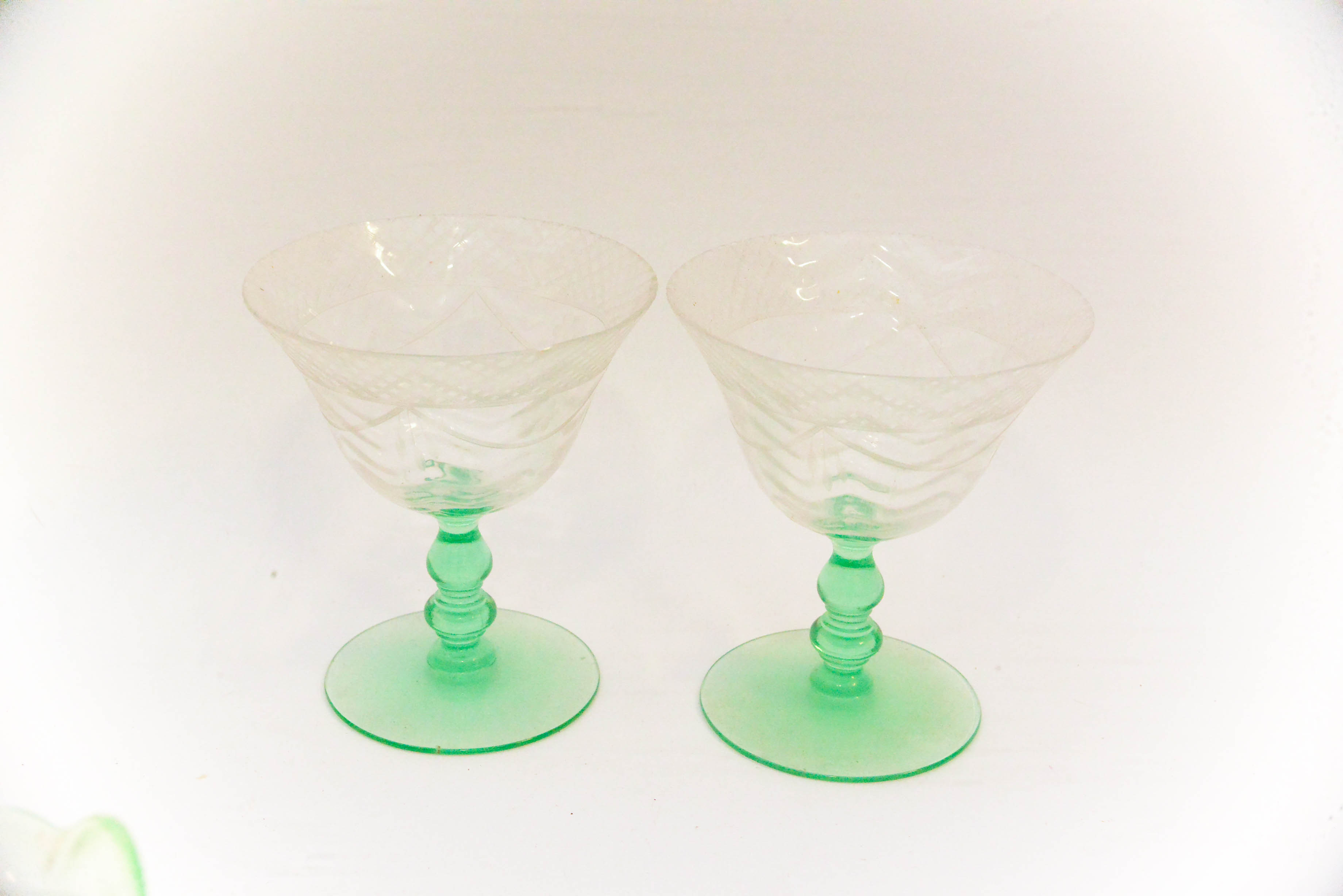 Assortment of Citrine Depression and Vaseline Glass