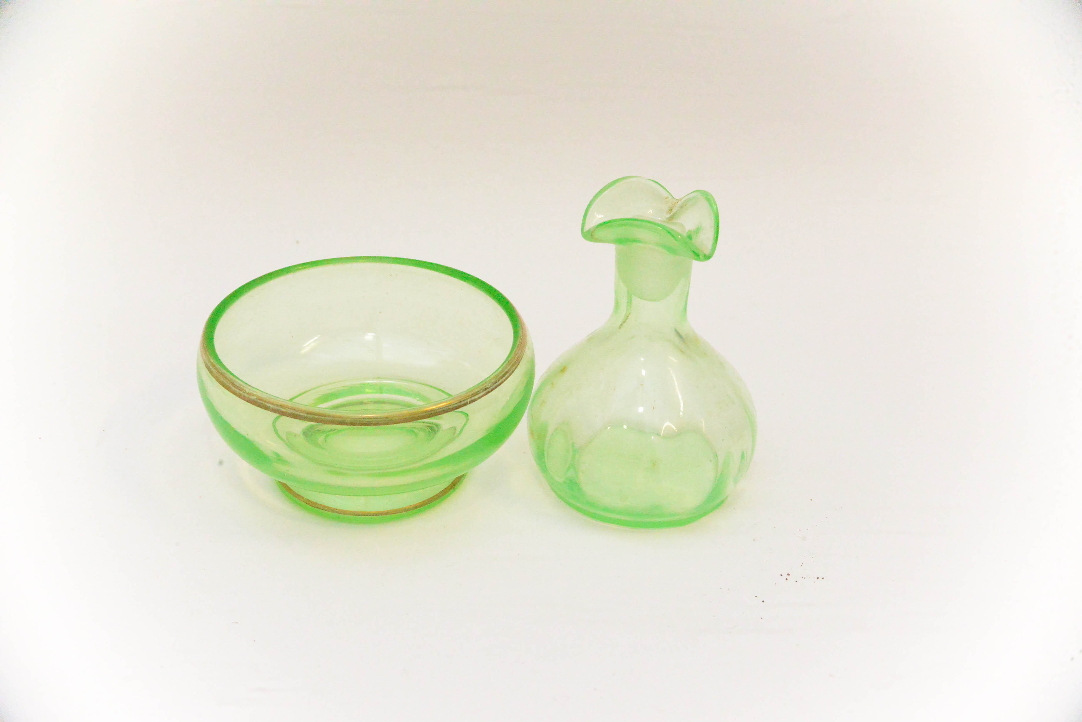 Assortment of Citrine Depression and Vaseline Glass