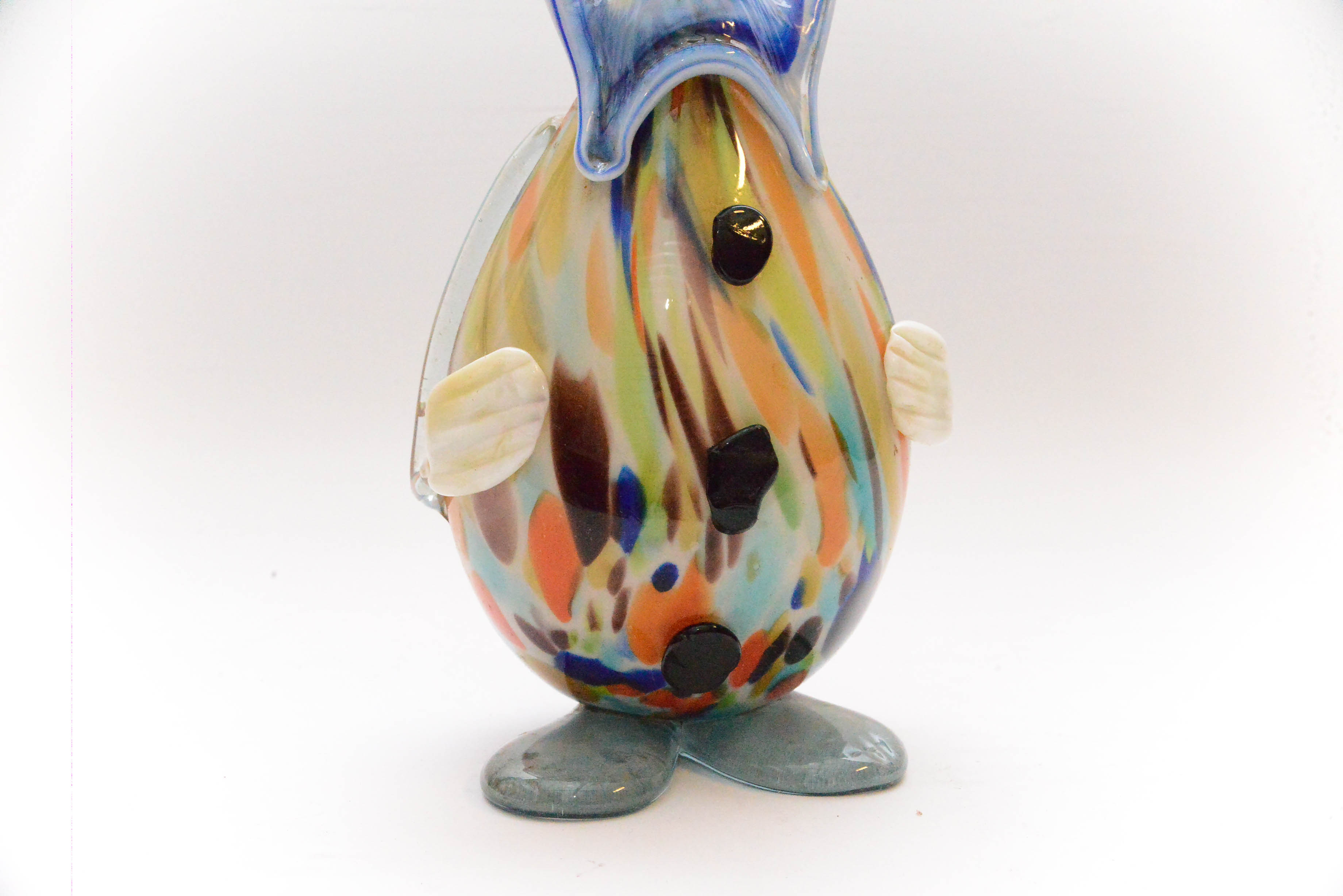 Art Glass Clown Decanter in the Style of Murano Sommerso