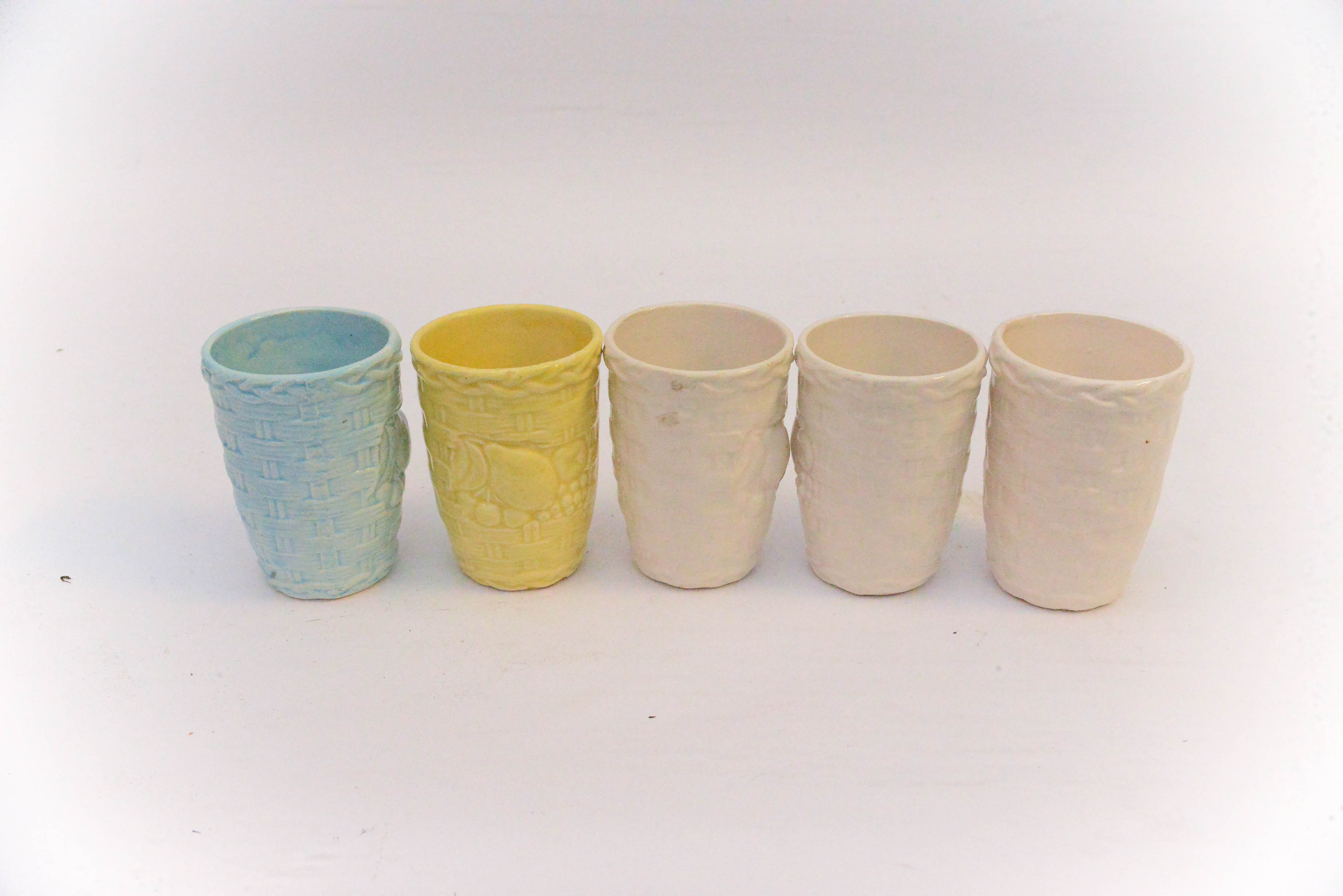 Vintage Ceramic Juice Glasses and Creamer