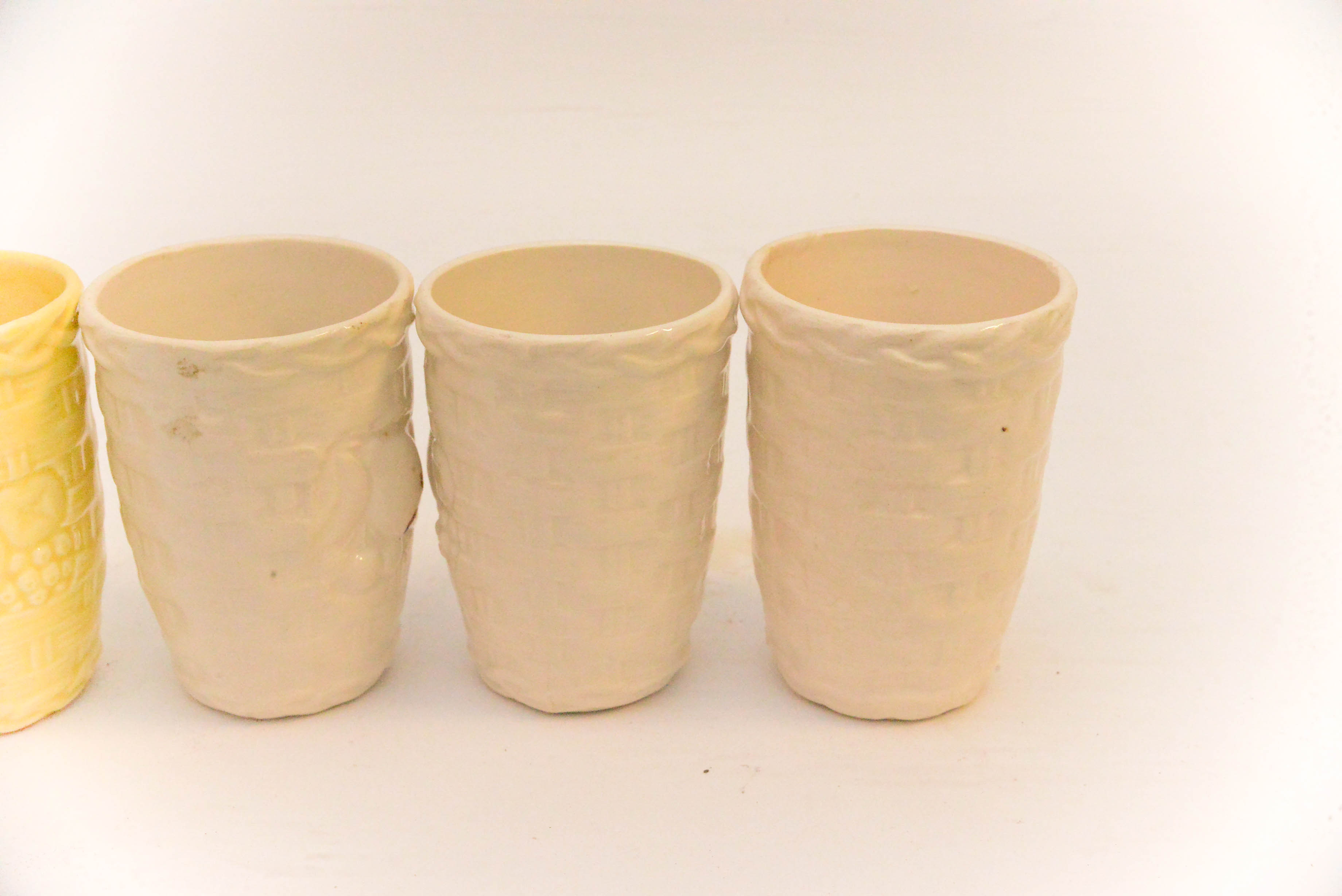 Vintage Ceramic Juice Glasses and Creamer