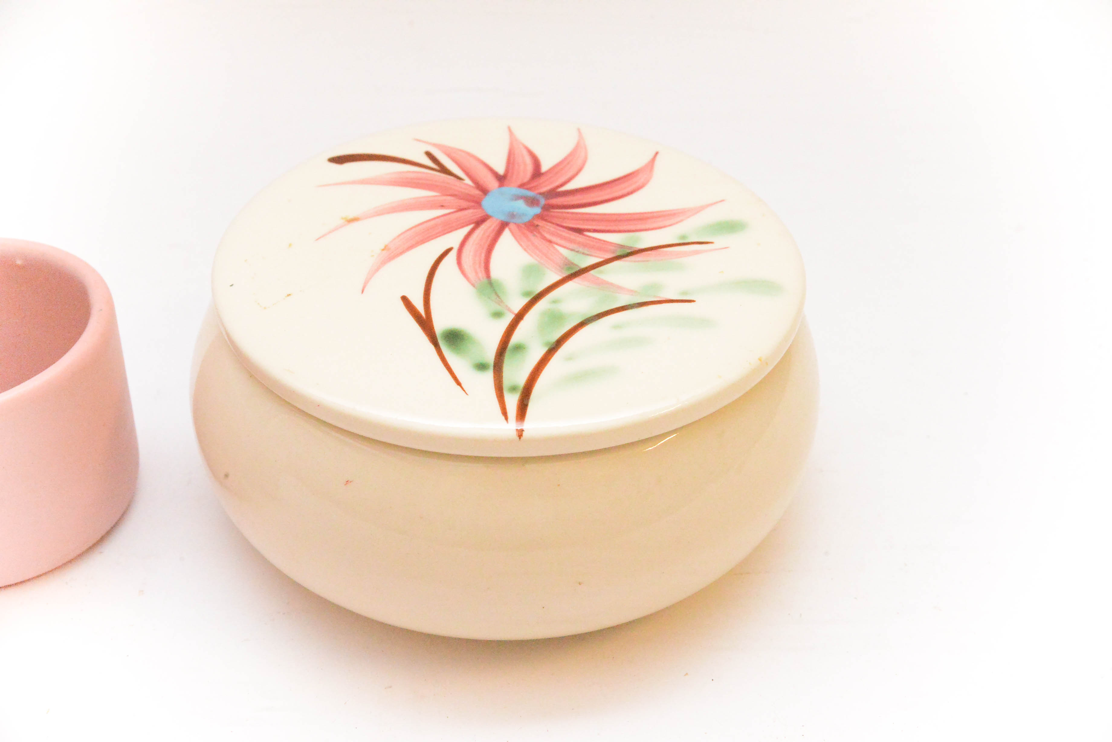 Roseville Rustic Trinket Box and Pigeon Forge Pottery Cups