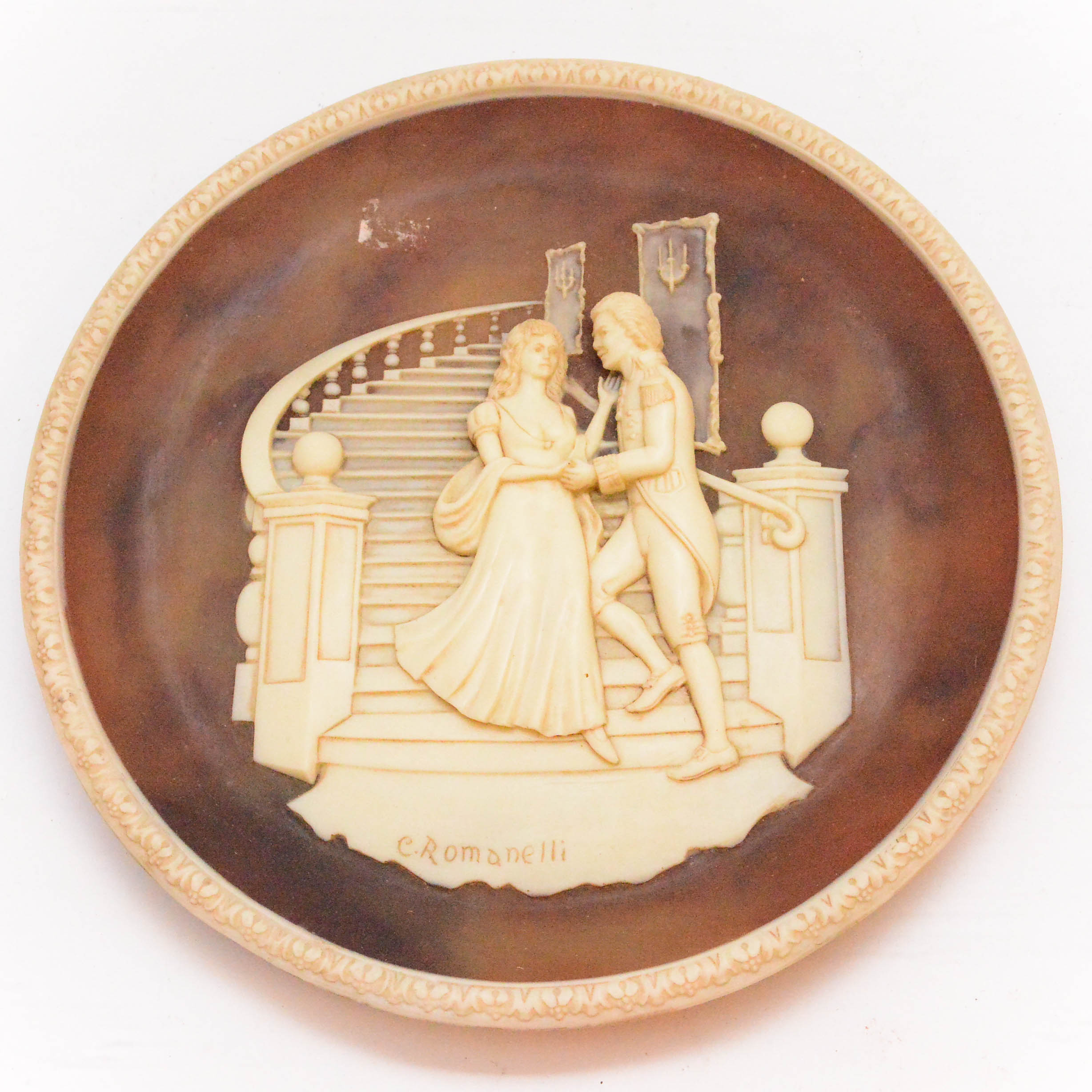 Incolay Stone Carving of Lord Nelson and Lady Hamilton