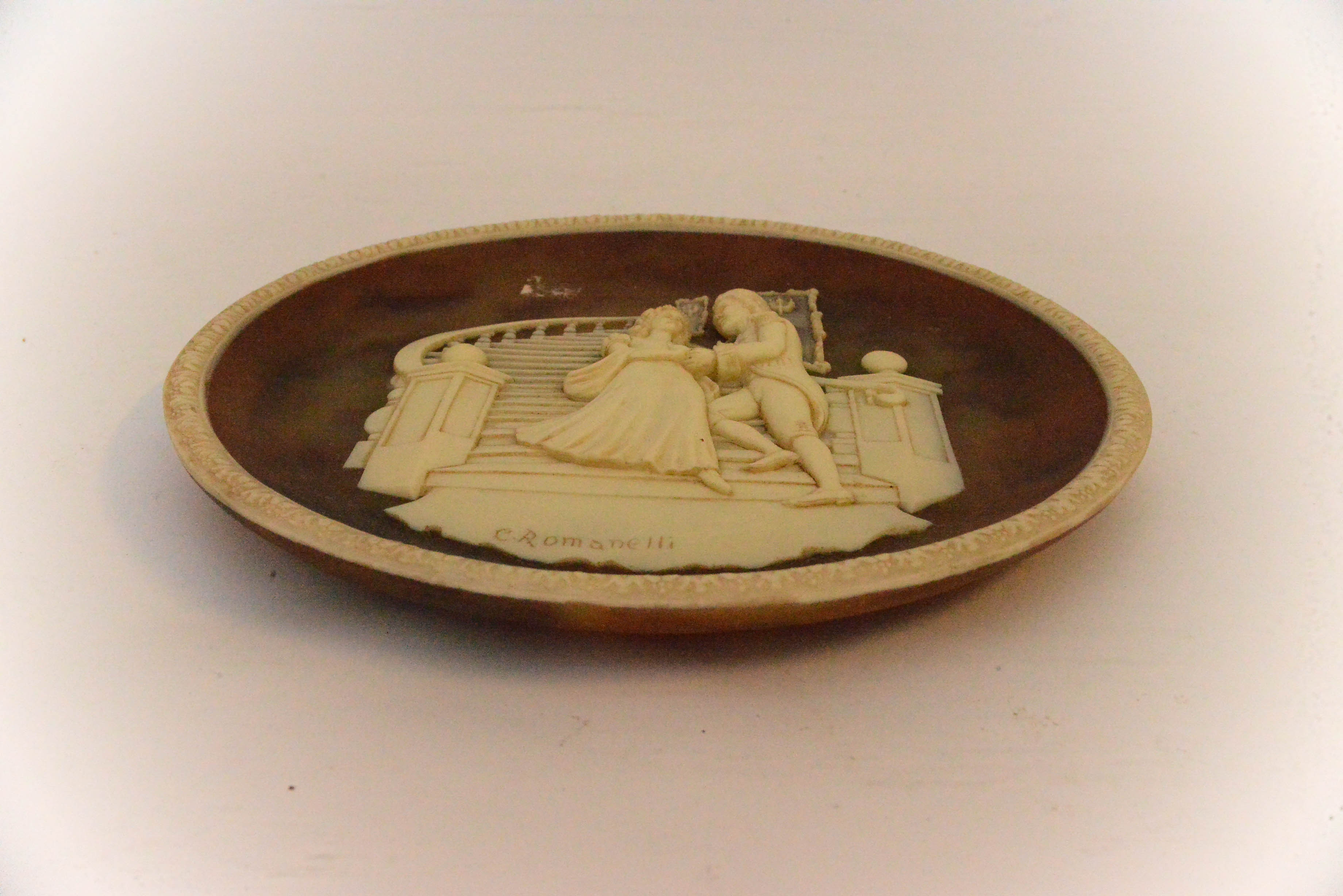 Incolay Stone Carving of Lord Nelson and Lady Hamilton