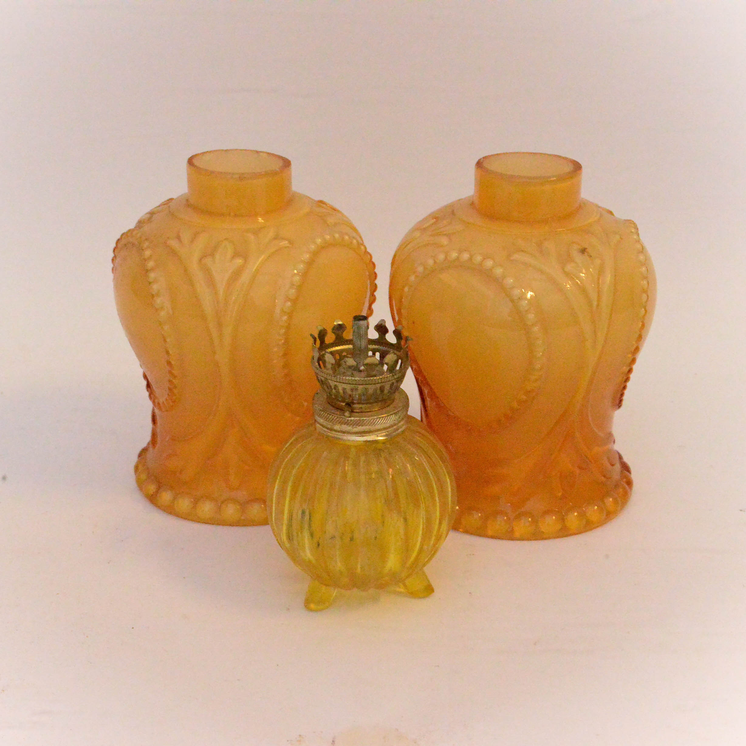 Vintage Oil Lamp Shades and Base