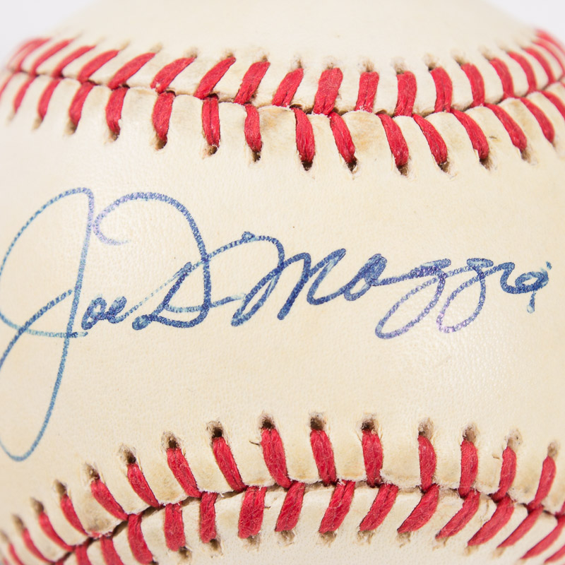 Joe DiMaggio Autographed Baseball with Stand