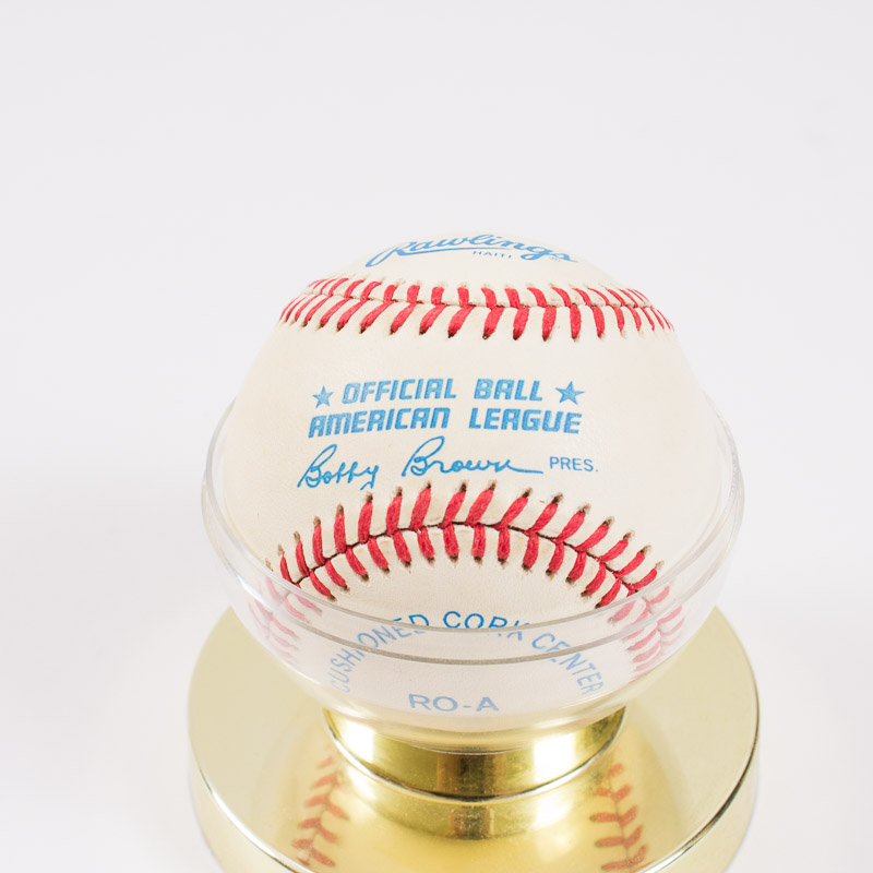 Joe DiMaggio Autographed Baseball with Stand