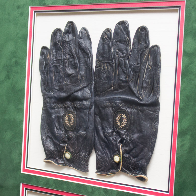 Jim Clark Autographed Photo With Original Used Driving Gloves