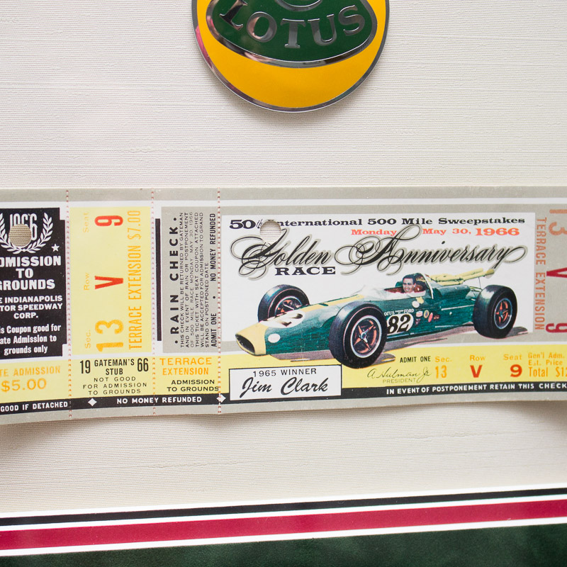 Jim Clark Autographed Photo With Original Used Driving Gloves