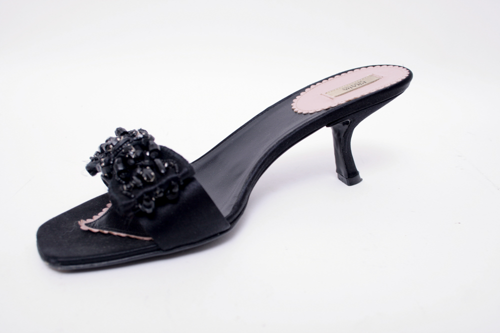 Prada Calzature Donna Beaded Bow Dress Sandal