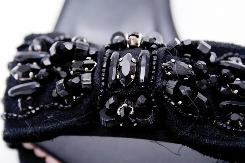 Prada Calzature Donna Beaded Bow Dress Sandal