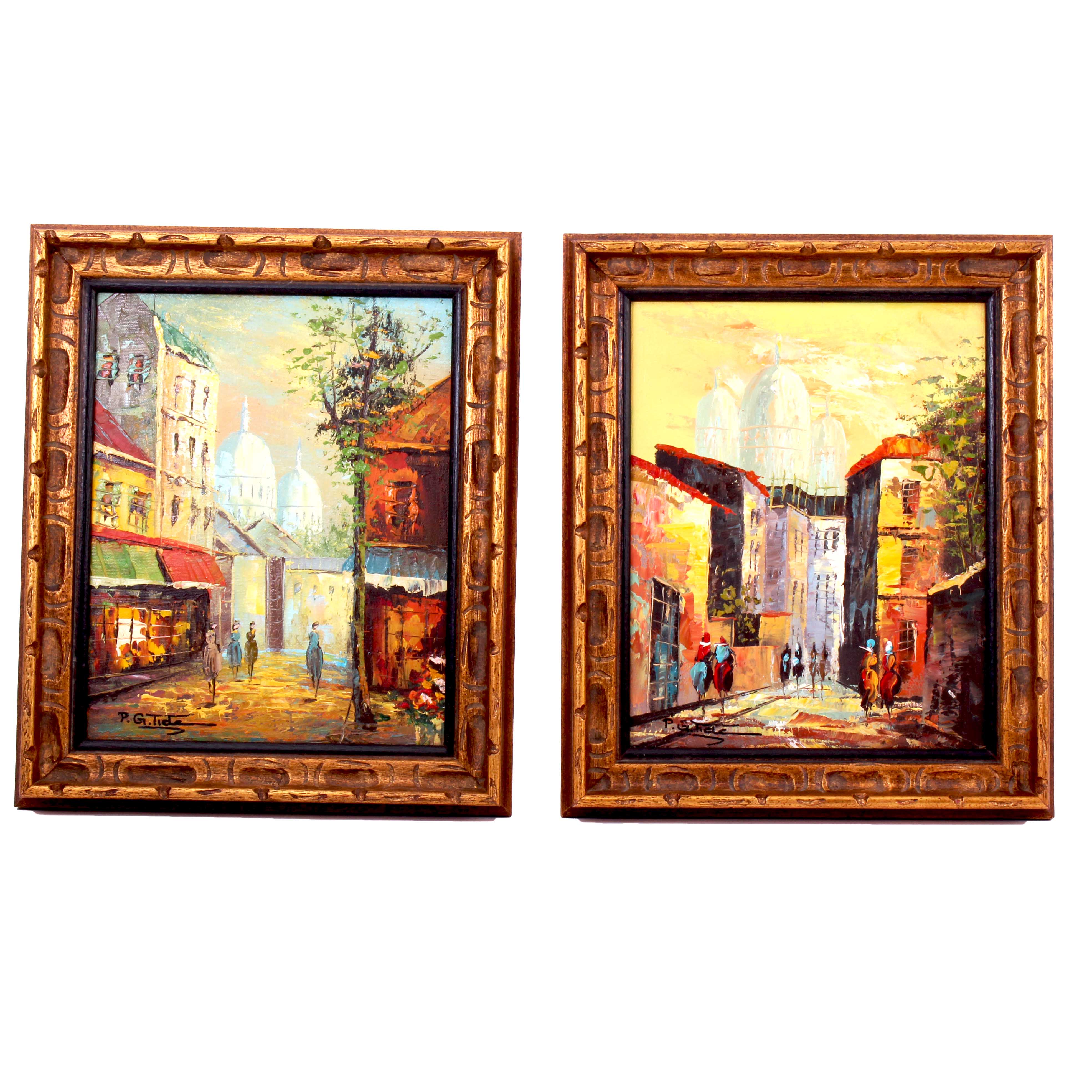 Pair of P.G. Tiele Original Oil Paintings