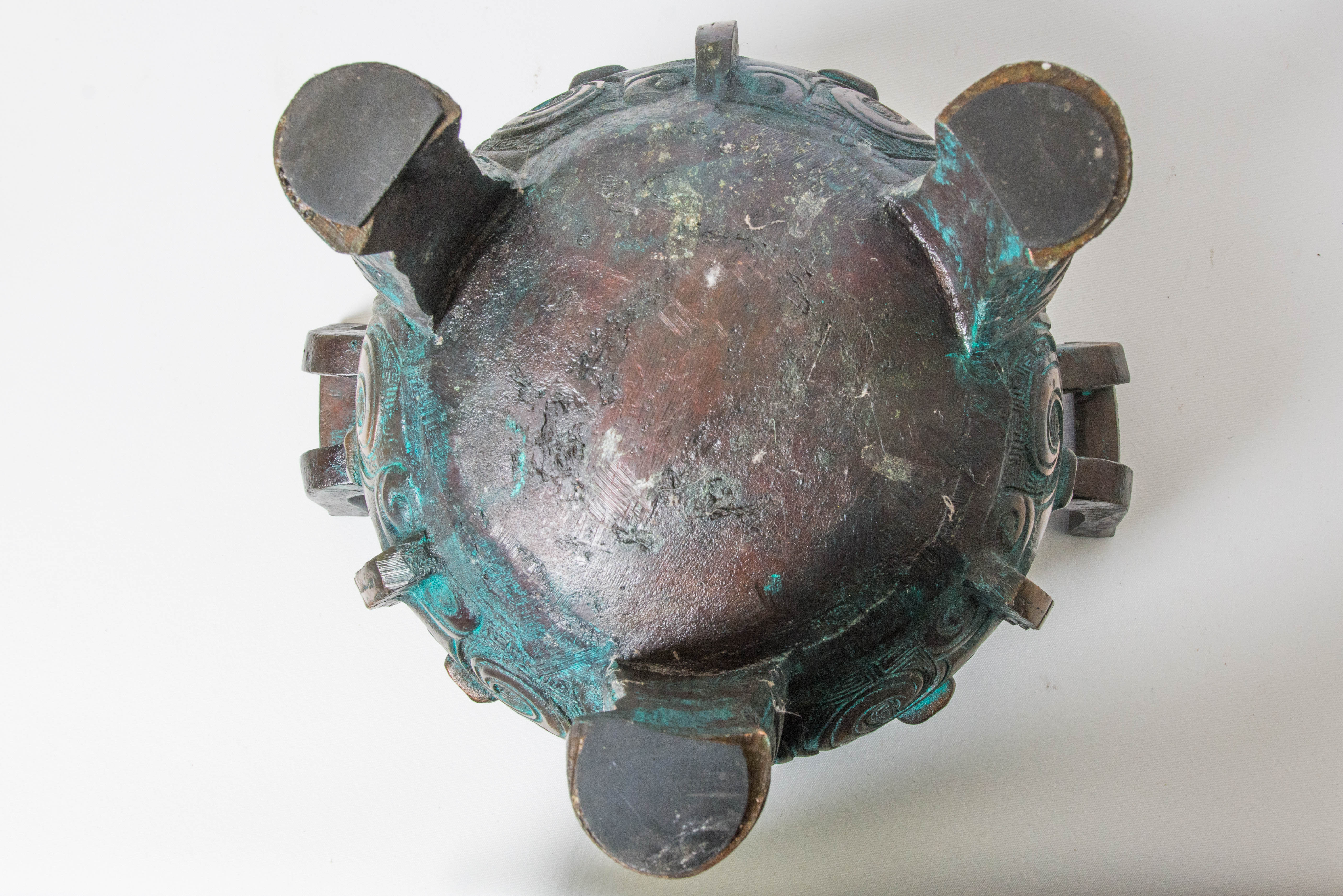 Cast Metal Bucket with a Bronze Finish