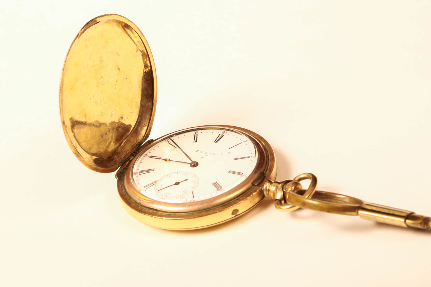 Vintage Elgin Gold Filled Pocket Watch, Chain, and Knife