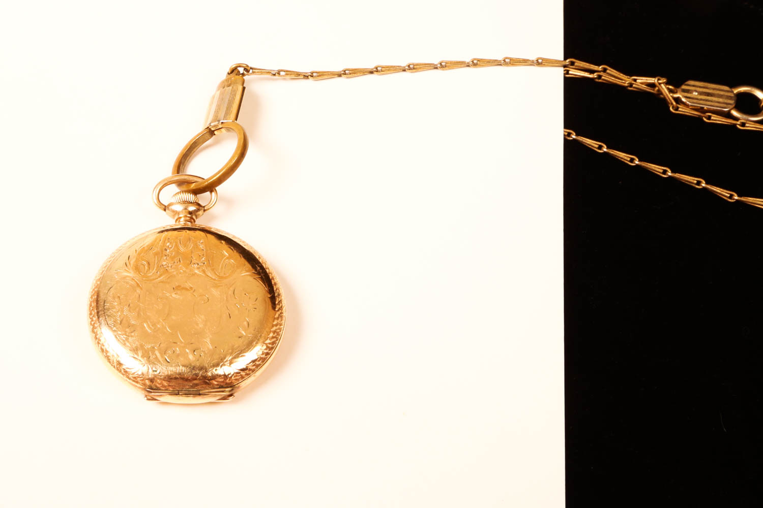 Vintage Elgin Gold Filled Pocket Watch, Chain, and Knife