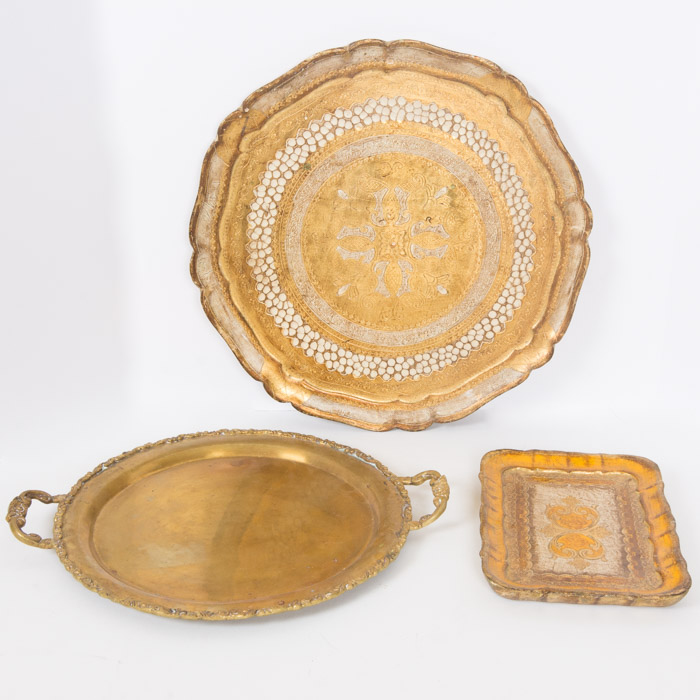 Vintage Gold Tone Trays