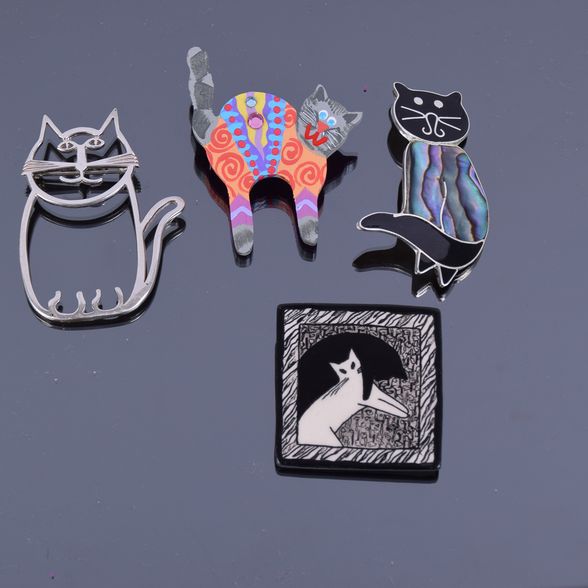Collection of Pins With Cat Box