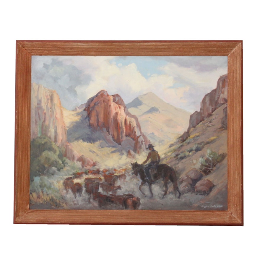 Virginia Davis Harsh Western Landscape Painting