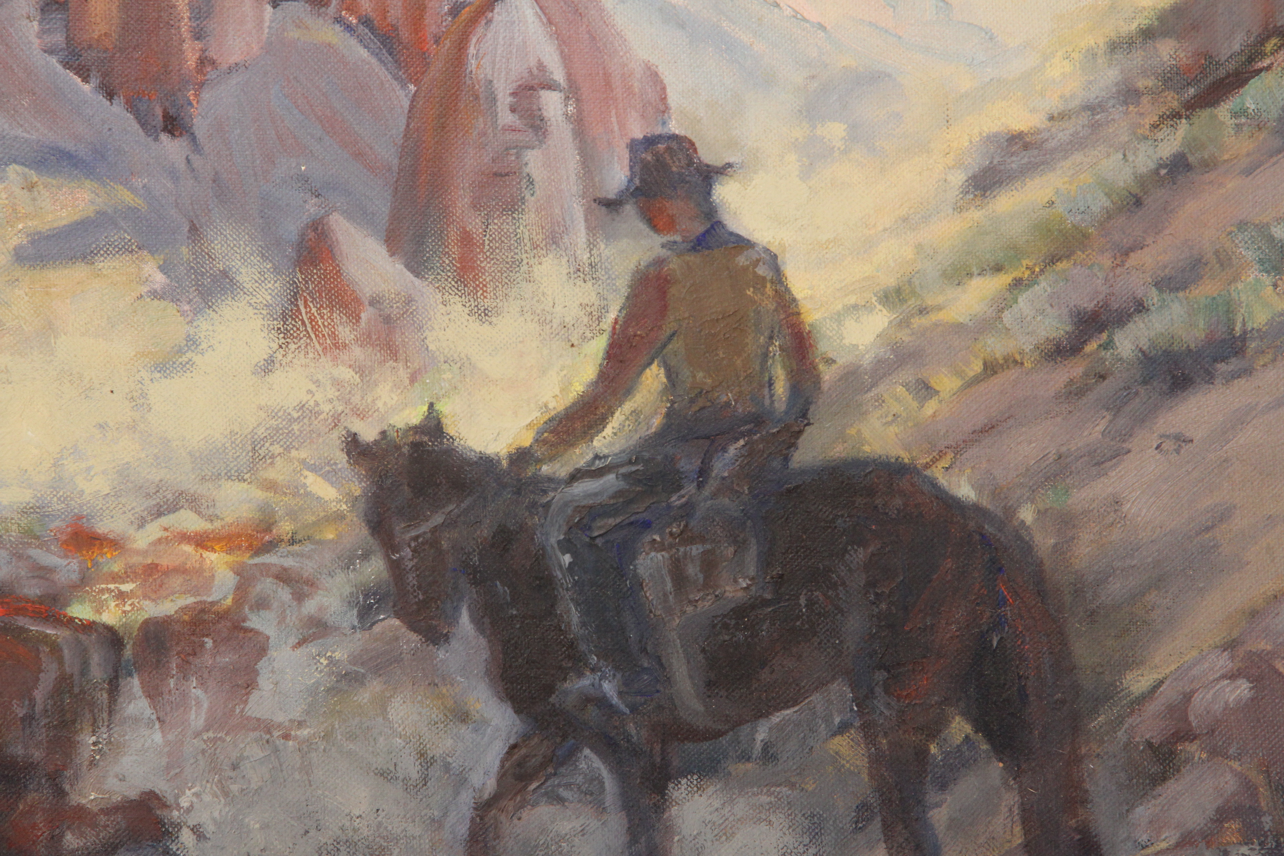 Virginia Davis Harsh Western Landscape Painting