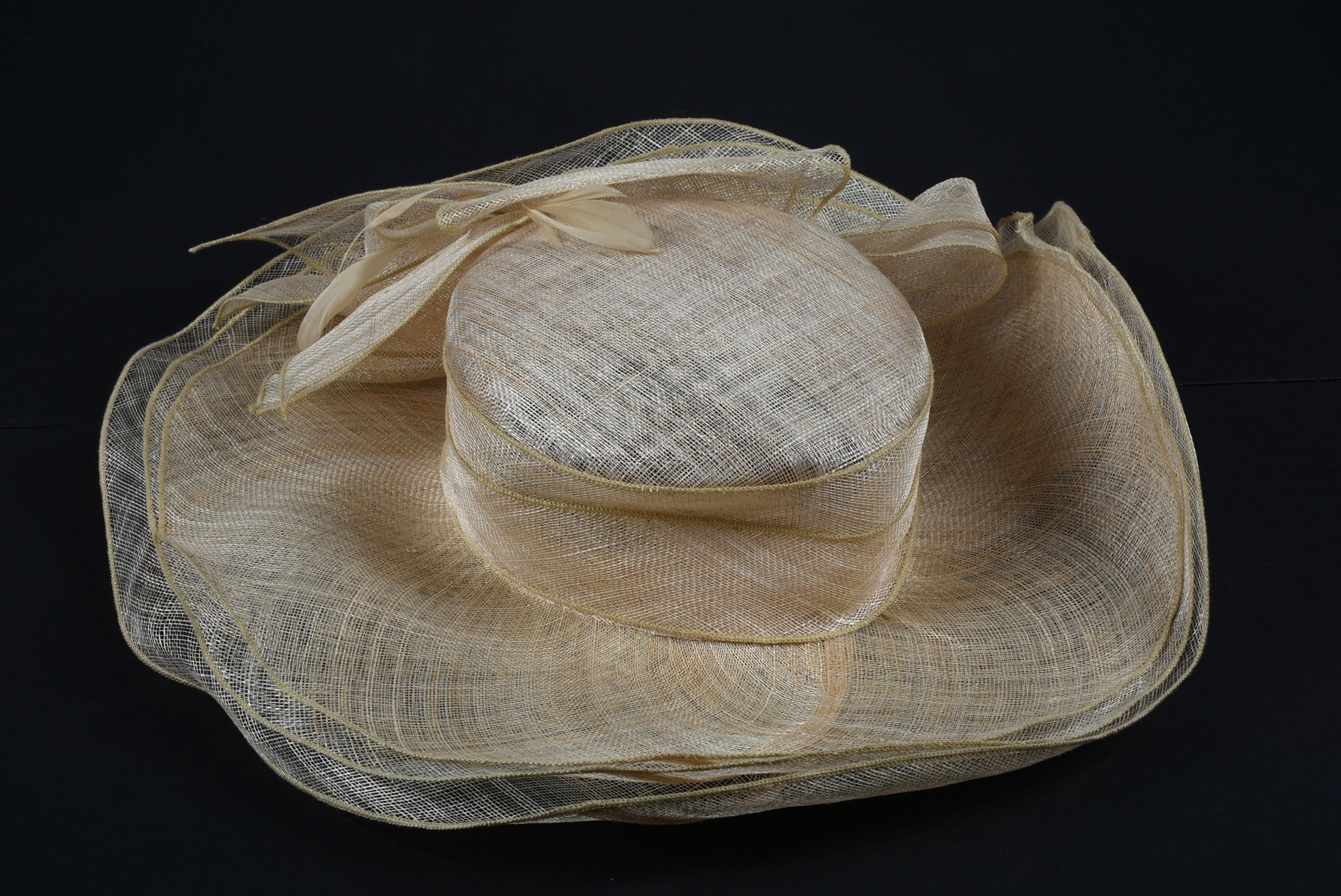 Sinamay Straw Layered Hat with Bow