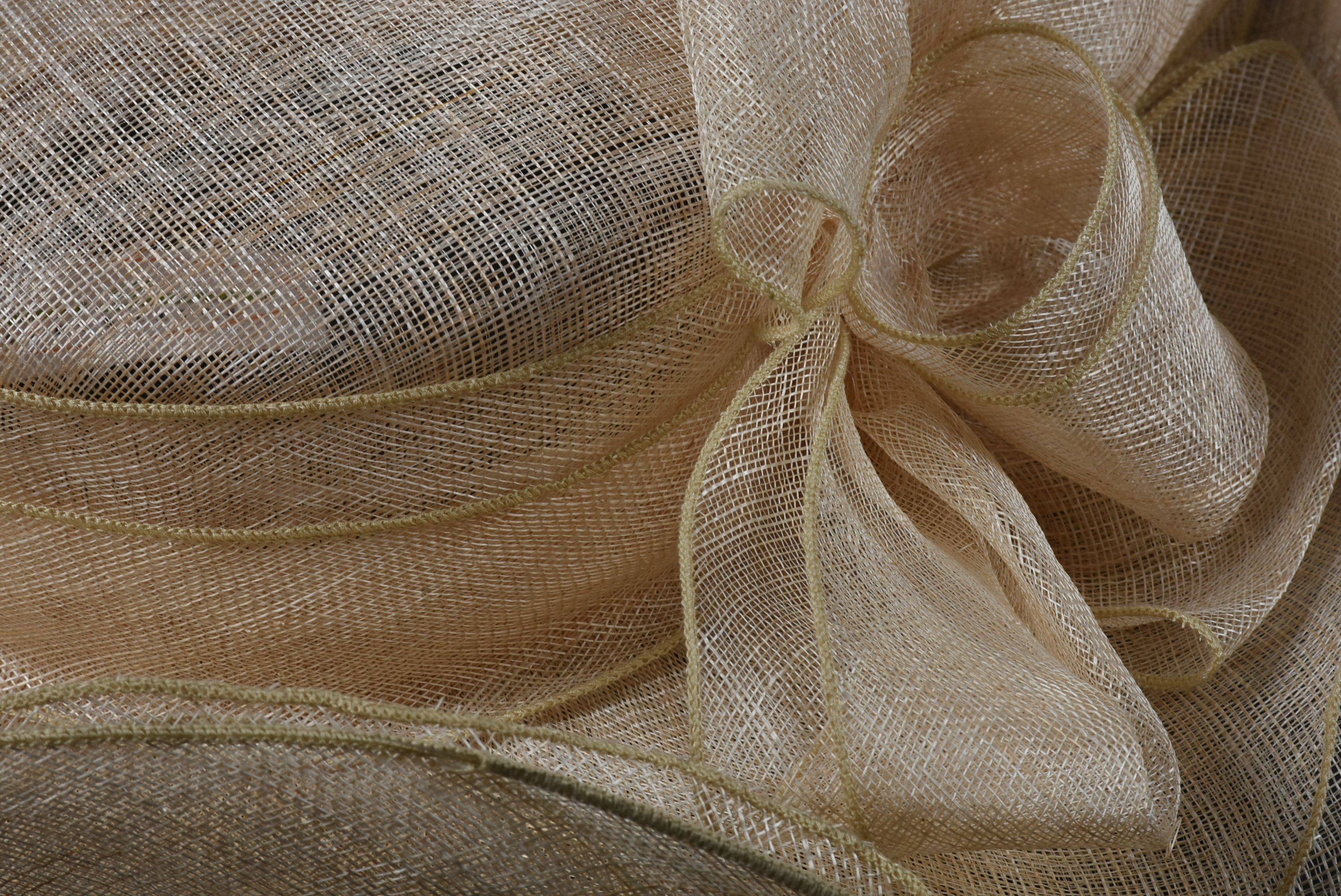 Sinamay Straw Layered Hat with Bow