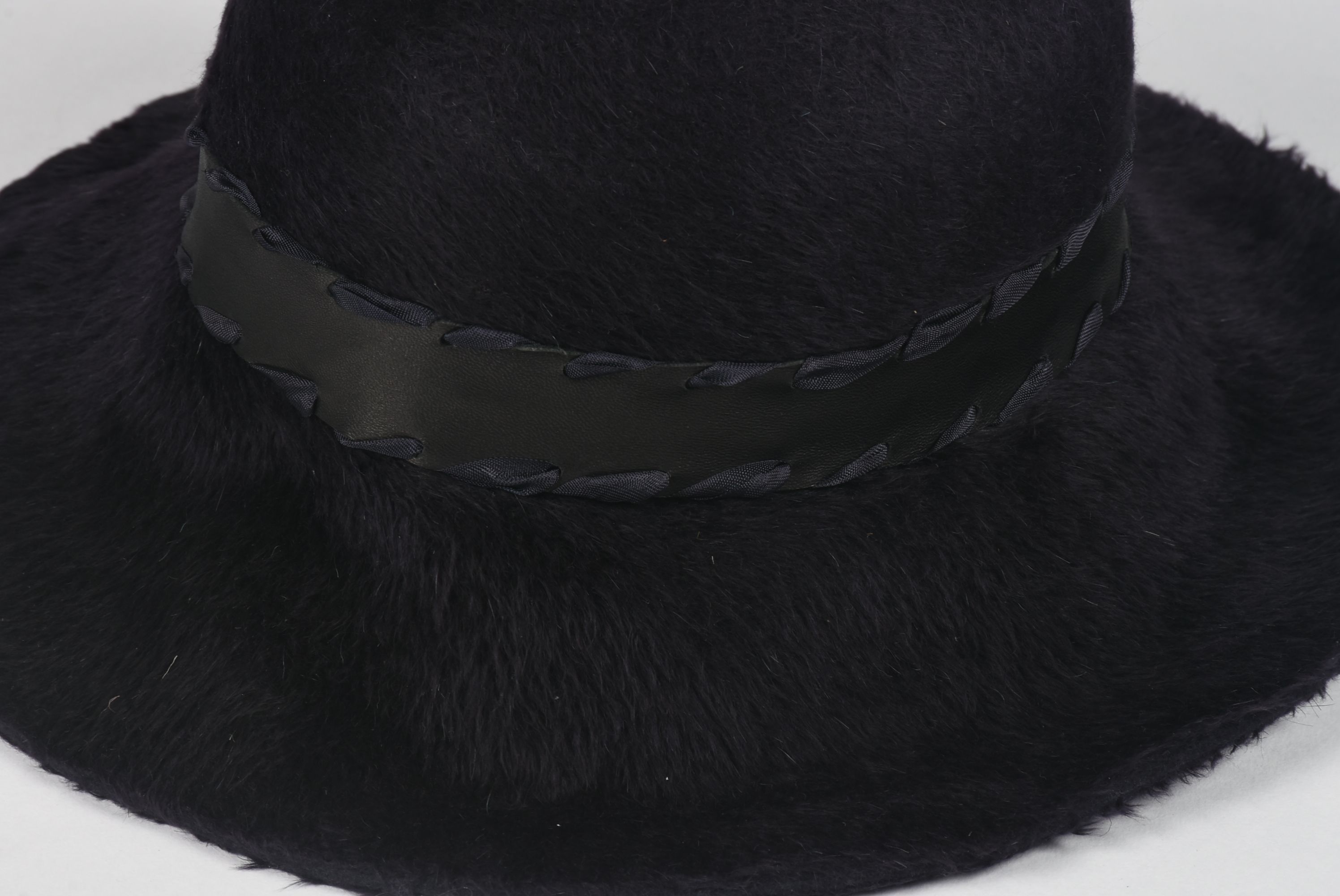 Kat Madhattan of New York Black Faux Fur Bohemian Hat with Flower