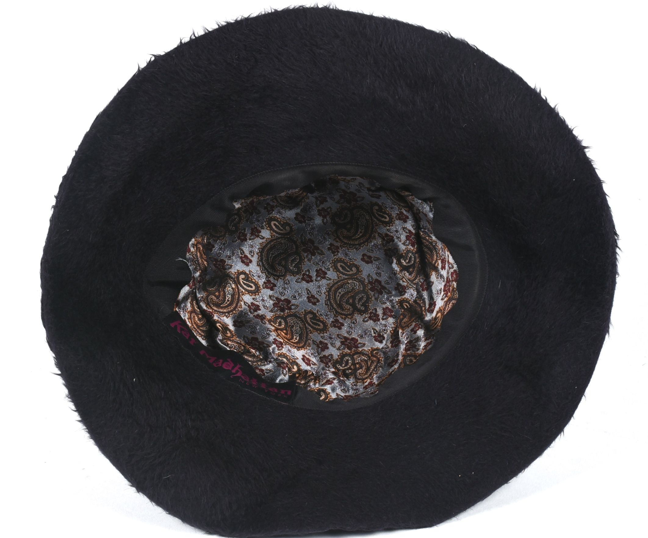 Kat Madhattan of New York Black Faux Fur Bohemian Hat with Flower