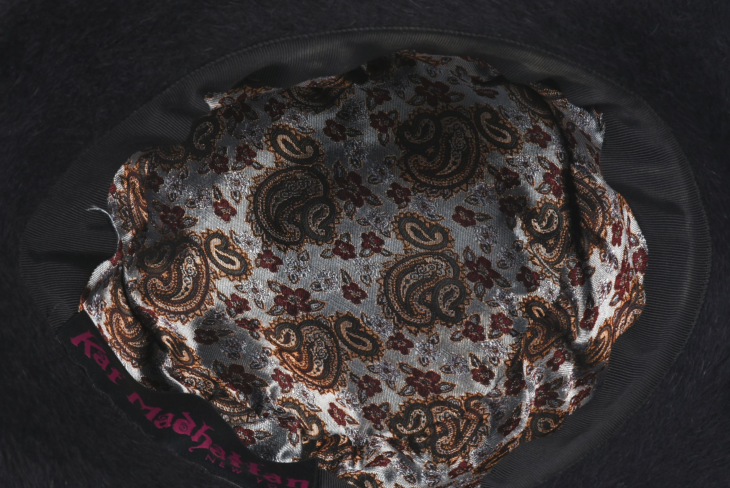 Kat Madhattan of New York Black Faux Fur Bohemian Hat with Flower