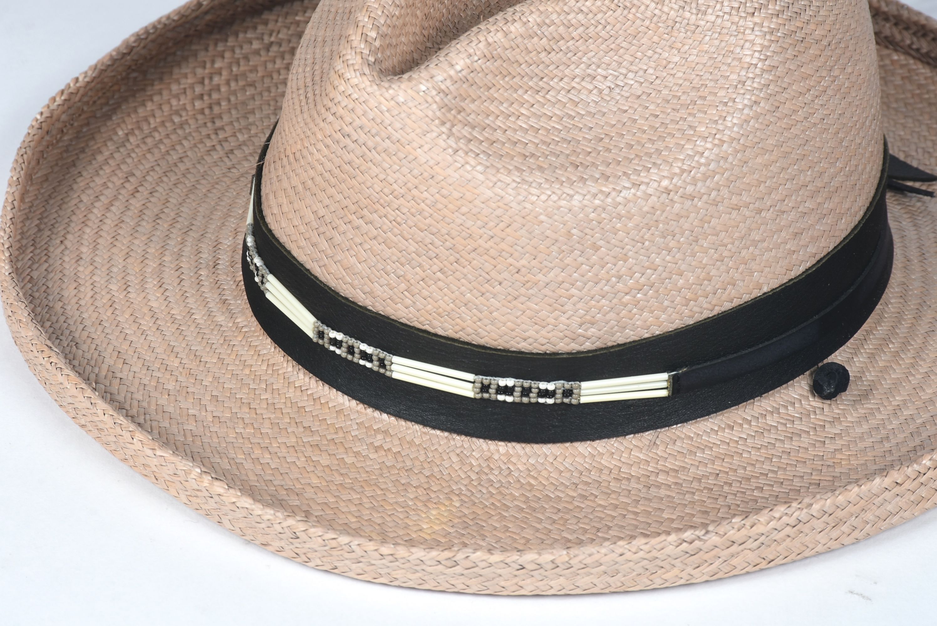 Parati de Santa Fe Toquilla Straw Hat with Leather and Beads