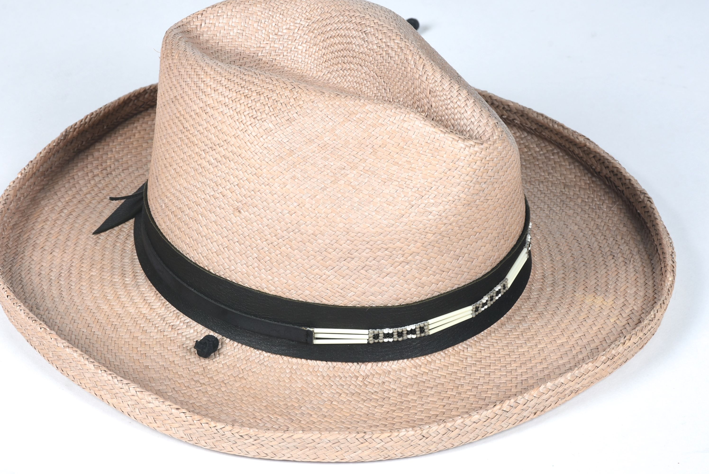 Parati de Santa Fe Toquilla Straw Hat with Leather and Beads