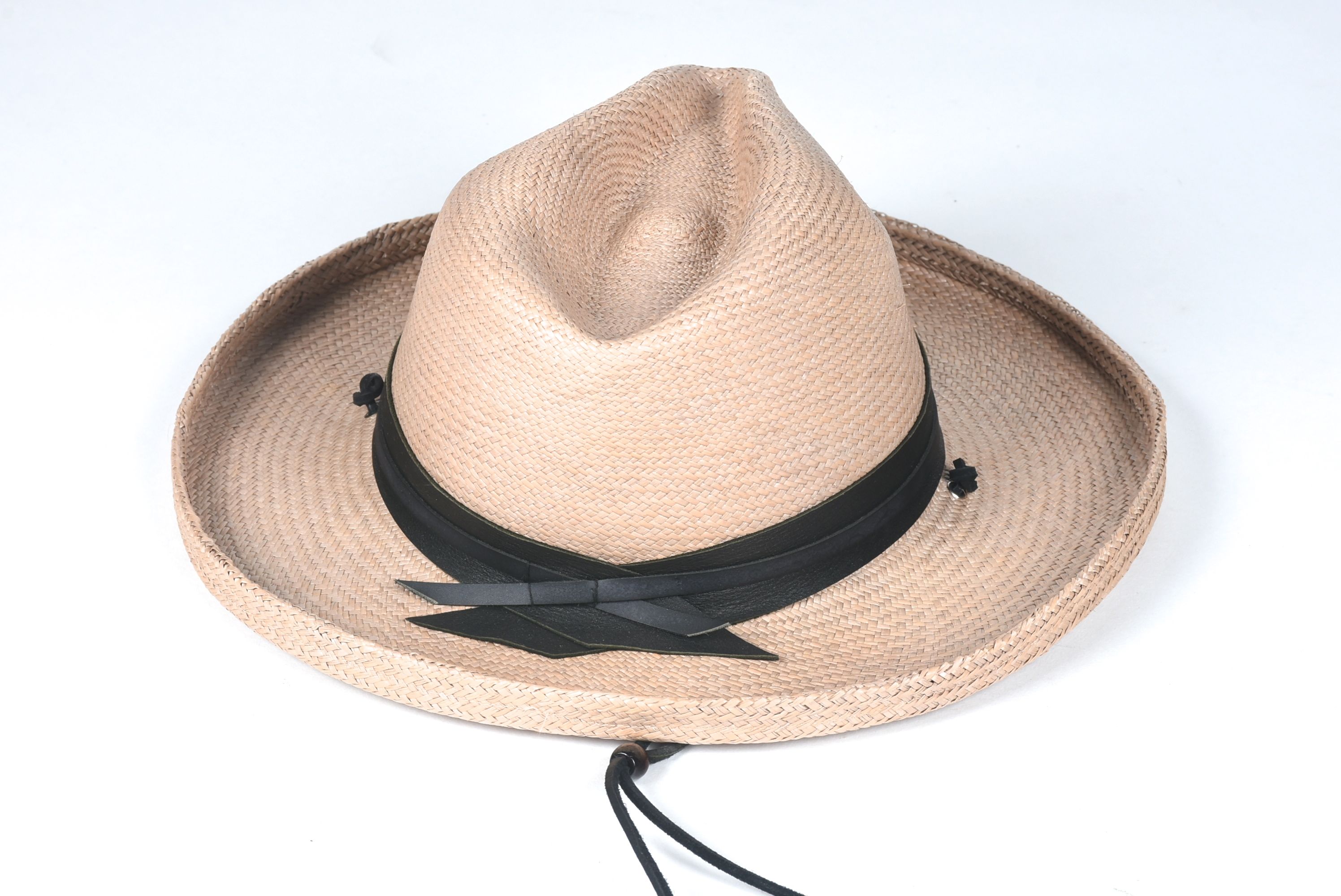 Parati de Santa Fe Toquilla Straw Hat with Leather and Beads
