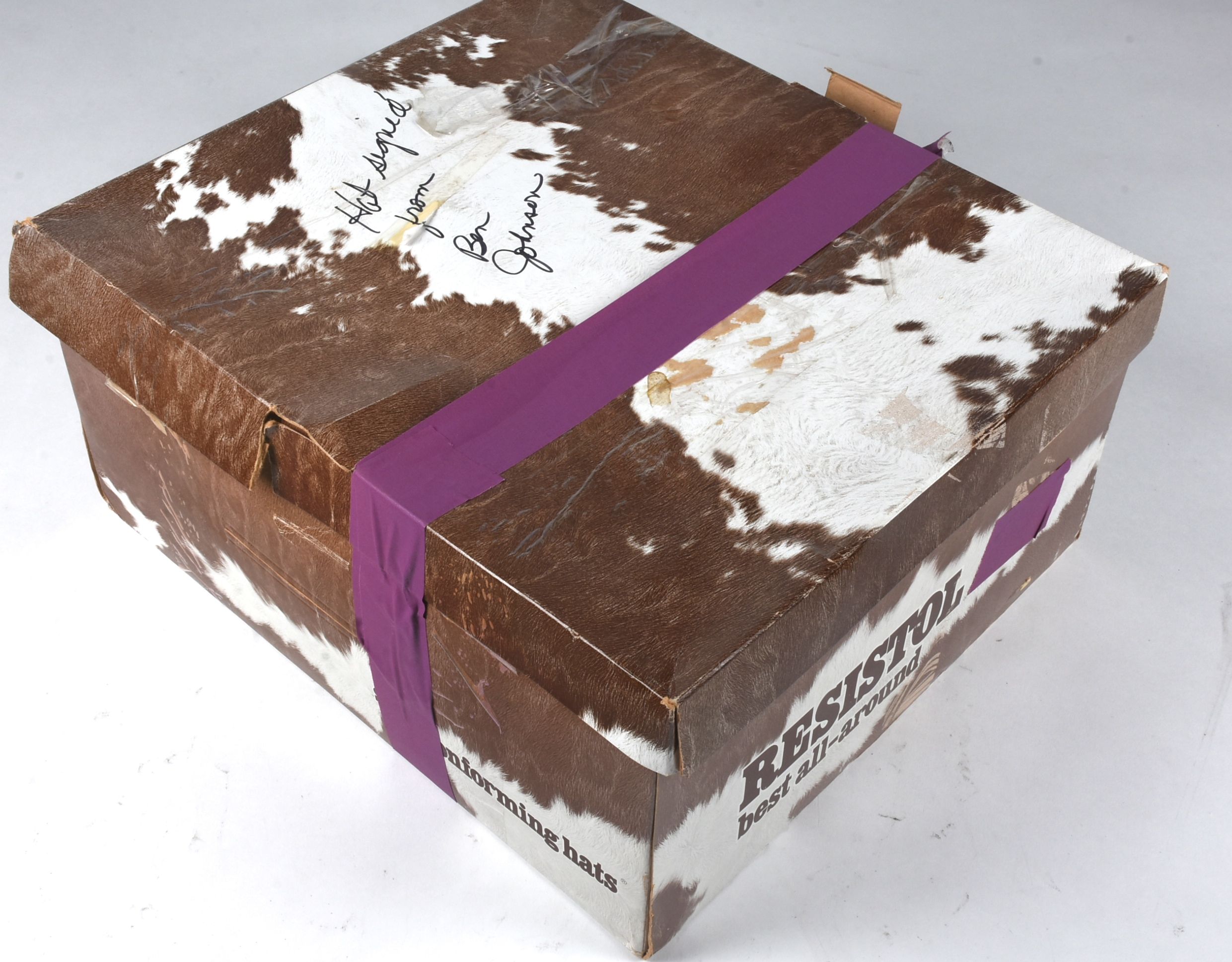 Resistol 10X Beaver Felt "Cattleman" Cowboy Hat in Natural with Personal Inscription from Ben Johnson