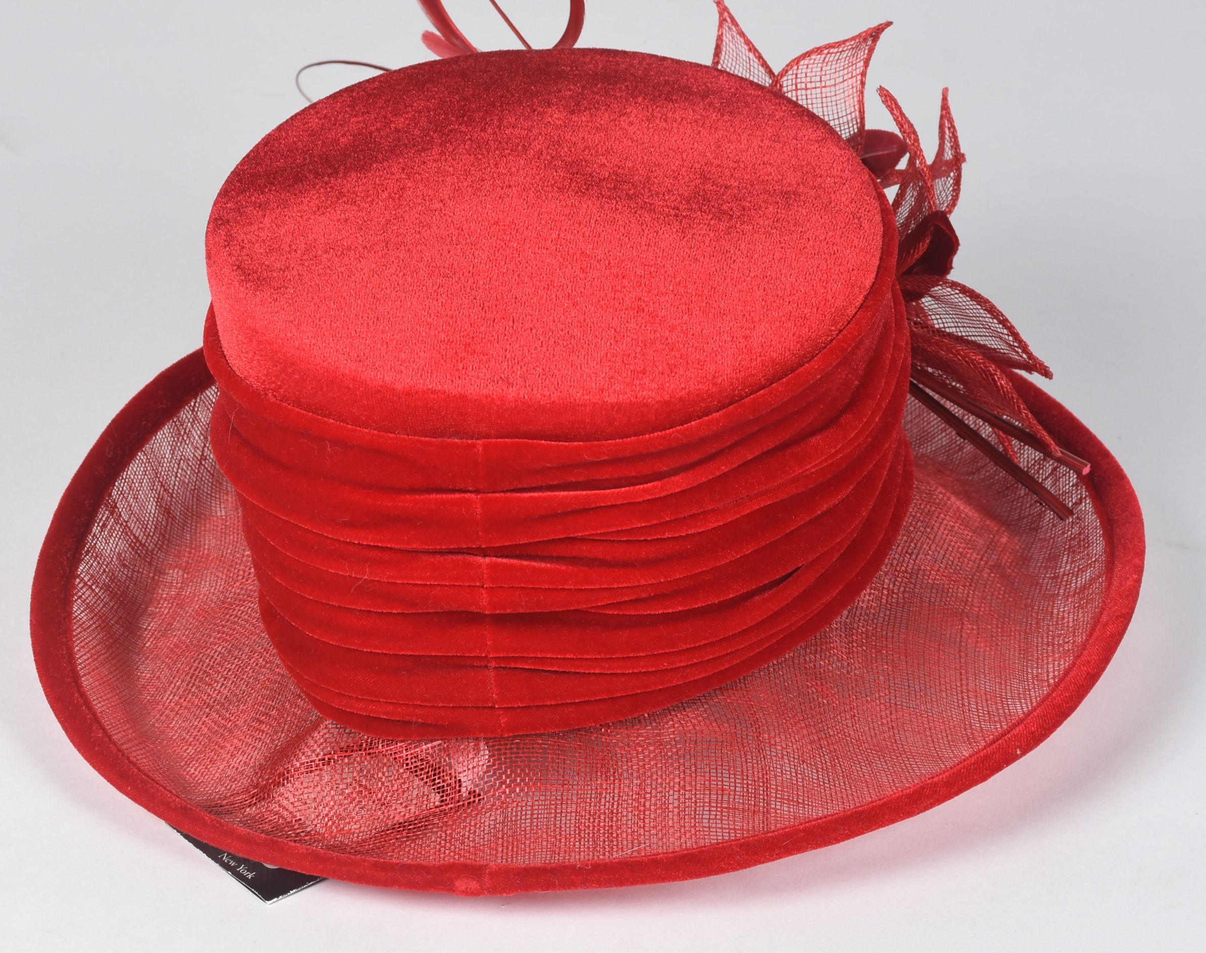Plaza Suite of New York Red Cellophane Dress Hat