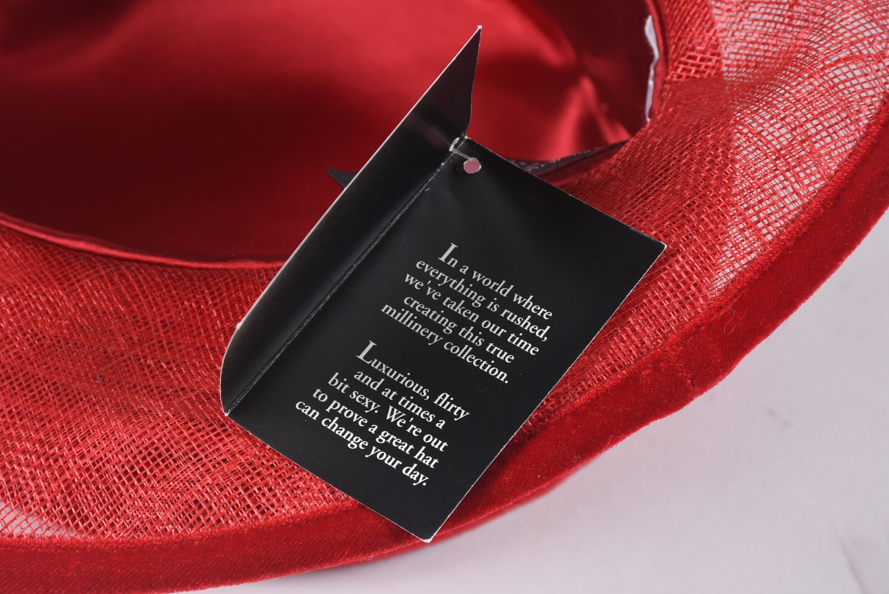 Plaza Suite of New York Red Cellophane Dress Hat