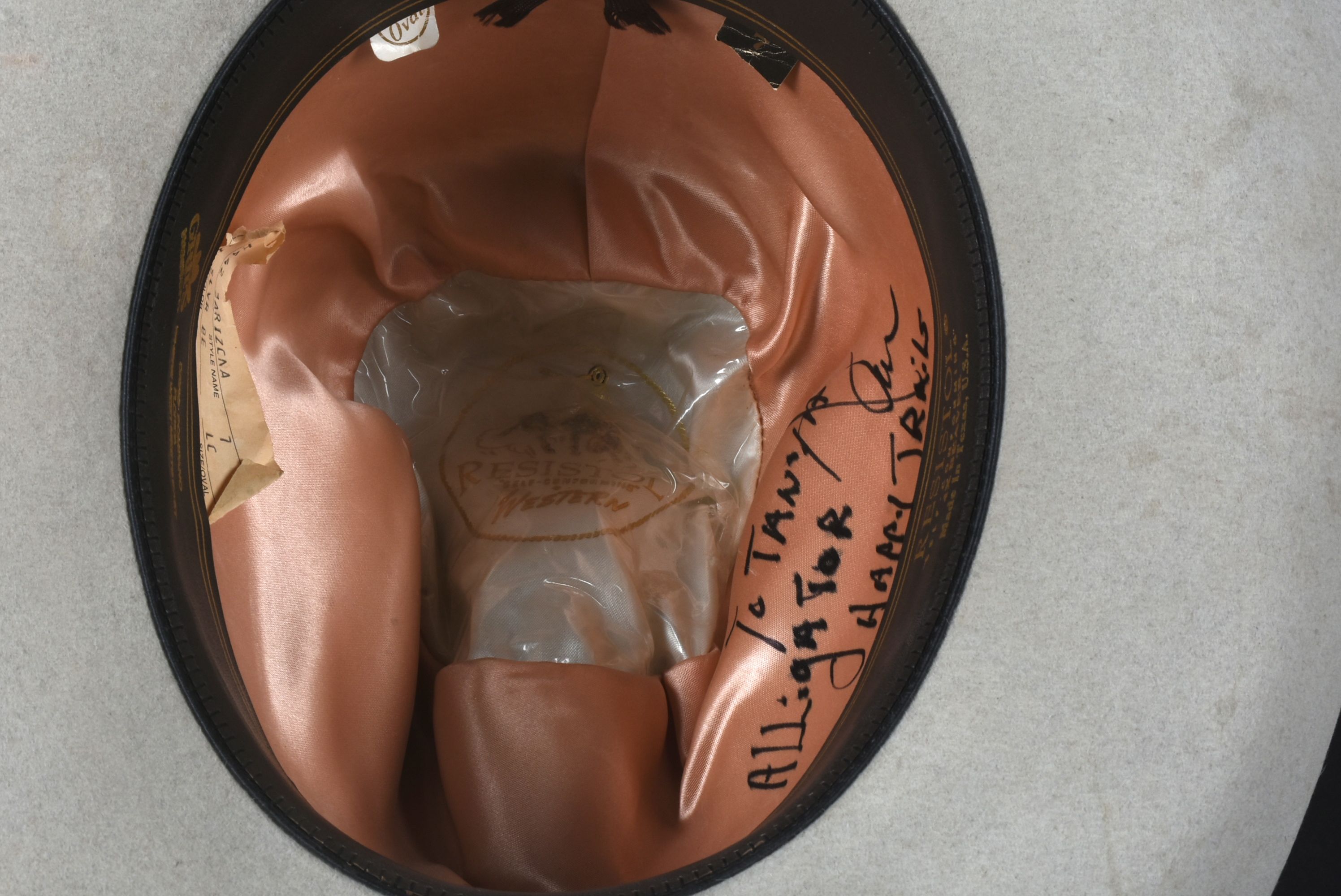 Resistol Cowboy Hat with Personal Inscription from Alligator Dan