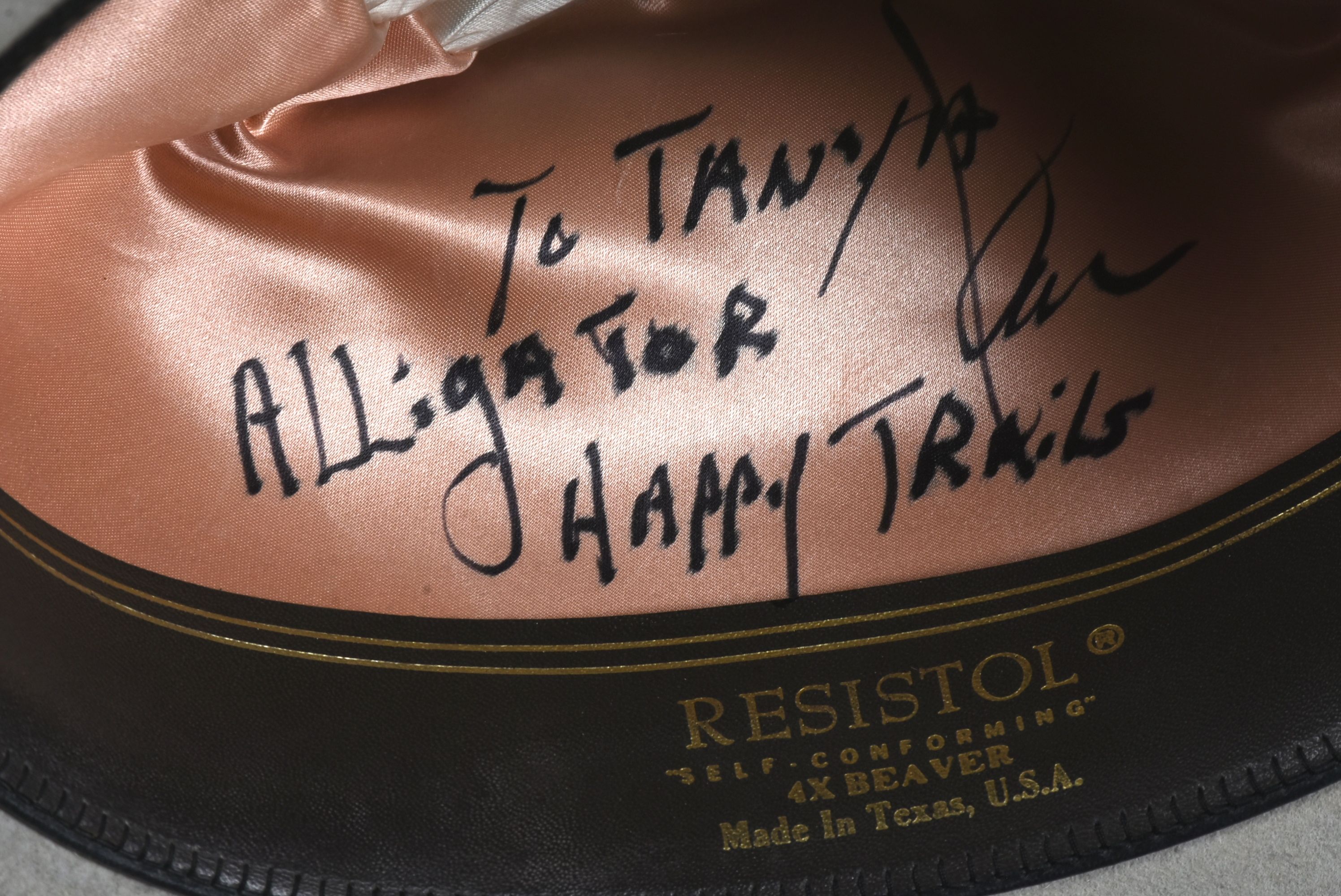 Resistol Cowboy Hat with Personal Inscription from Alligator Dan