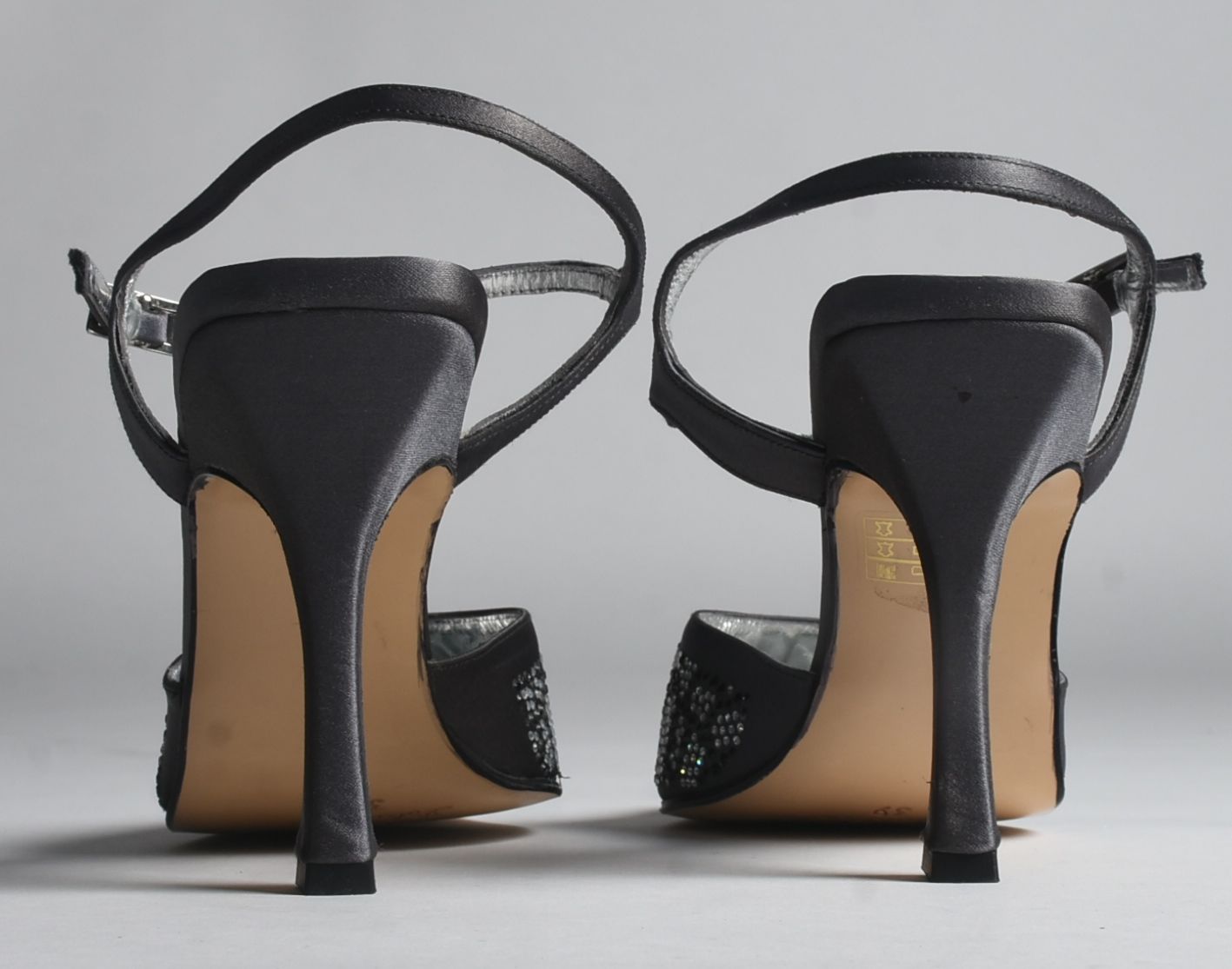 Thomas Lang "Lola" Ankle Strap Sling Backs with Rhinestones