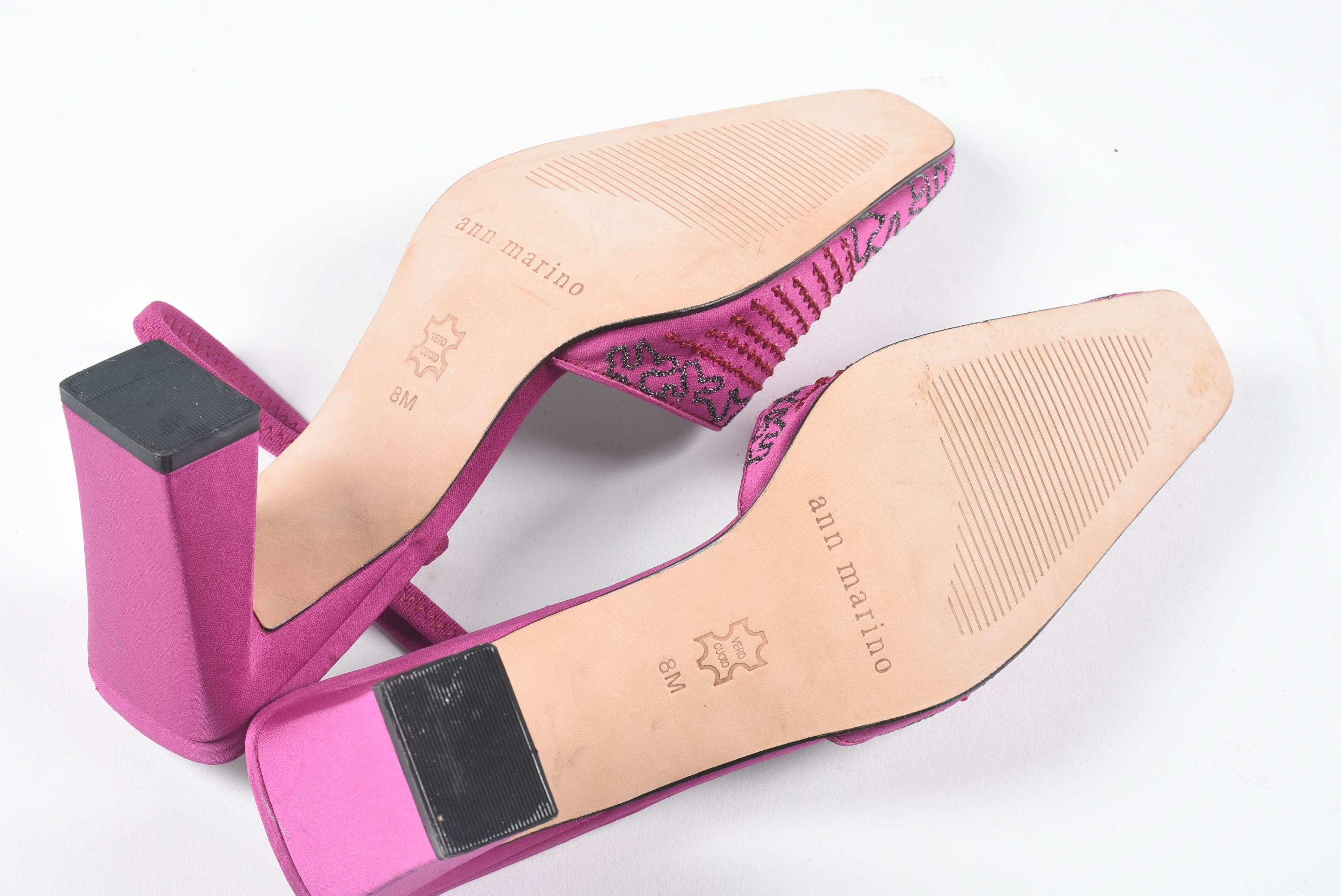 Ann Marino Hot Pink Embellished Slingbacks