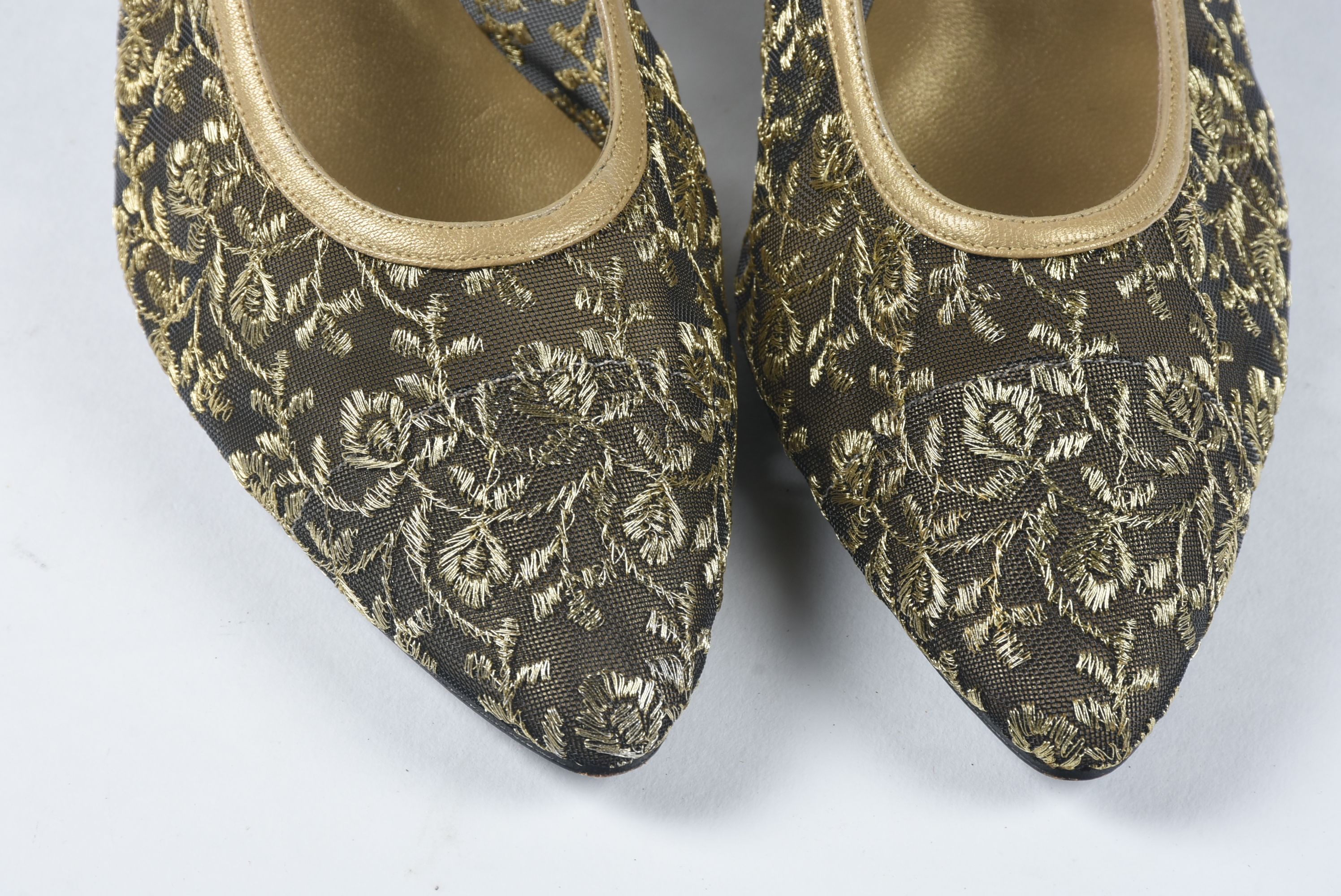 Circa 1980s Nadine Levinson "Diva" Embroidered Pumps