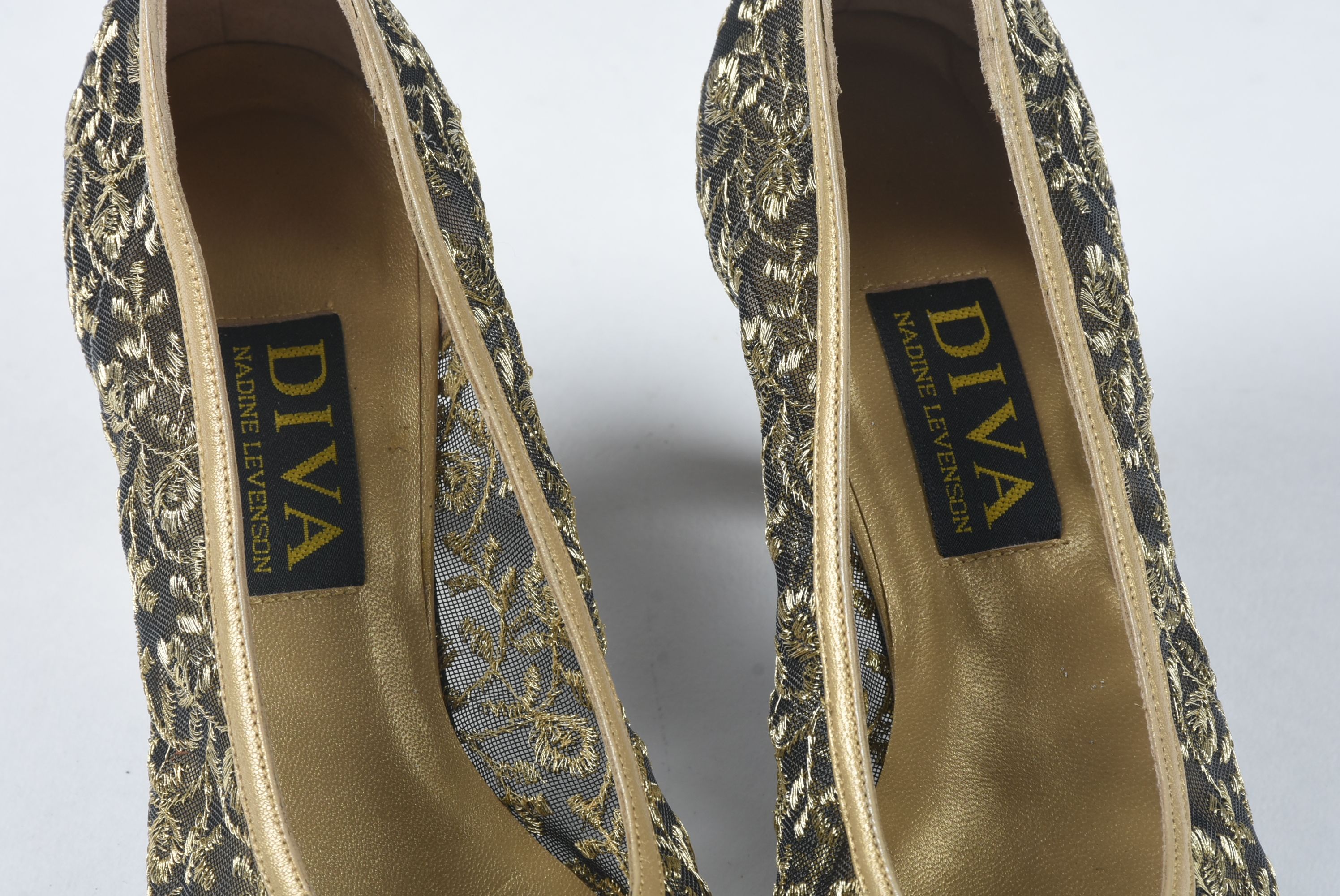 Circa 1980s Nadine Levinson "Diva" Embroidered Pumps