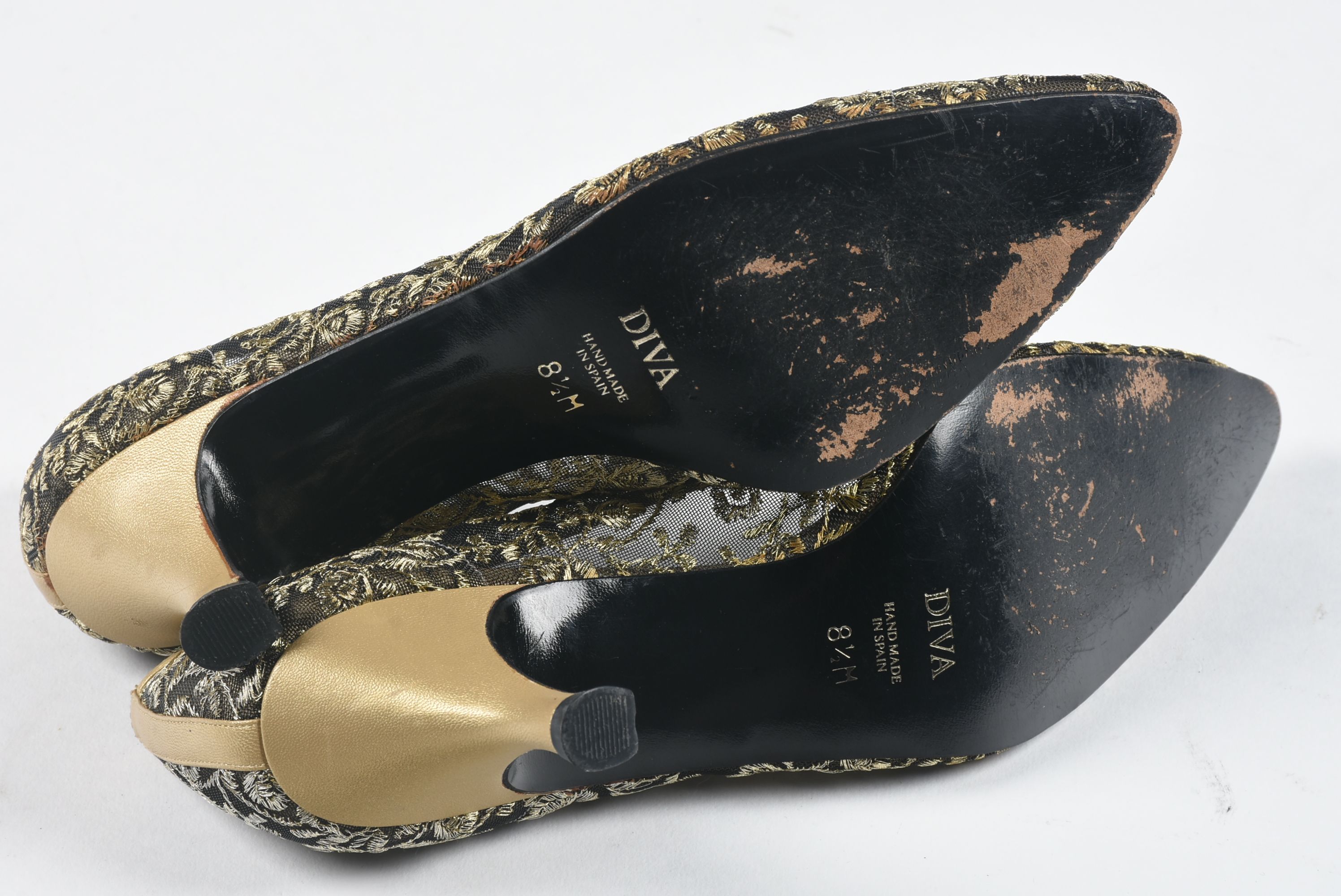 Circa 1980s Nadine Levinson "Diva" Embroidered Pumps